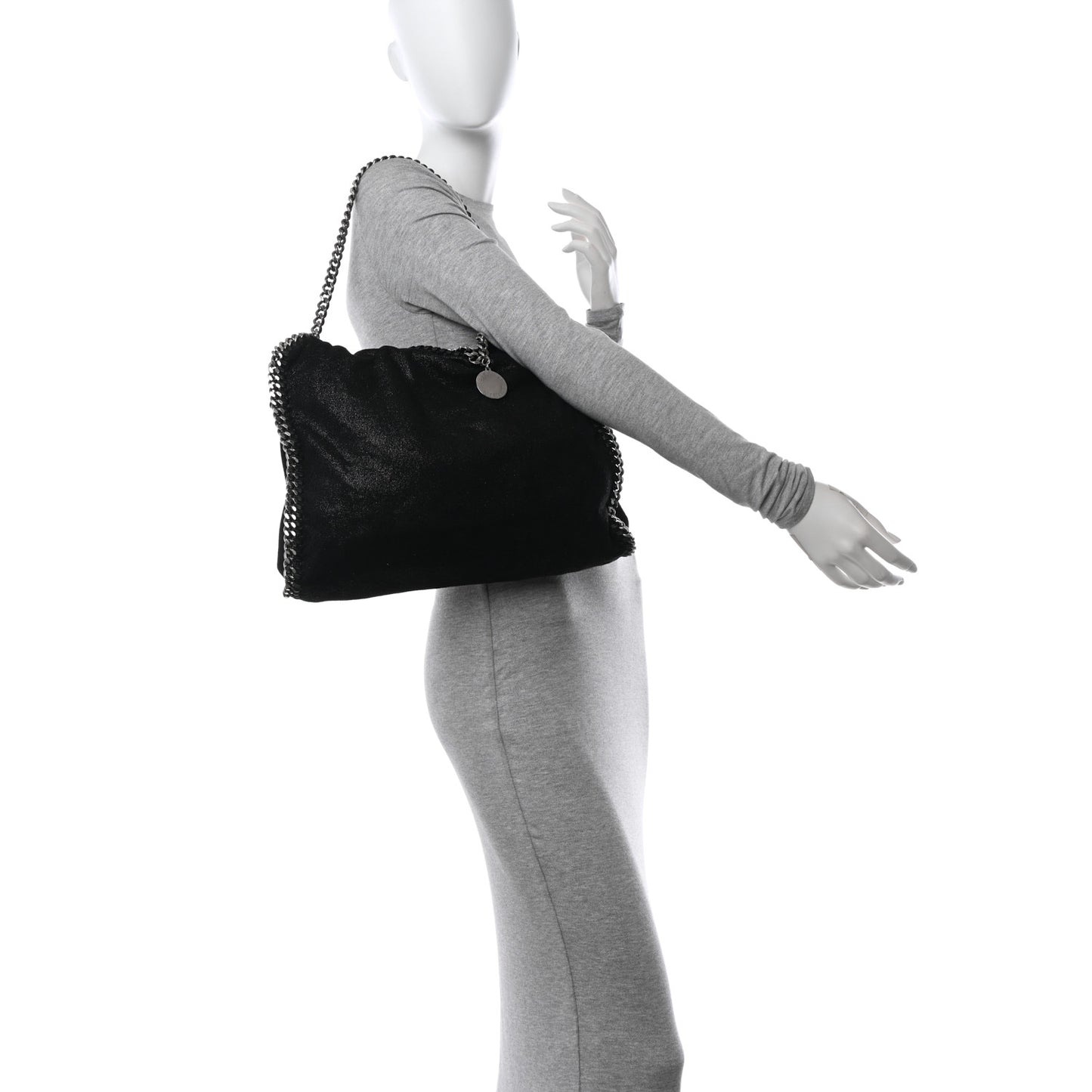 Shaggy Deer Falabella Fold Over Tote Black
