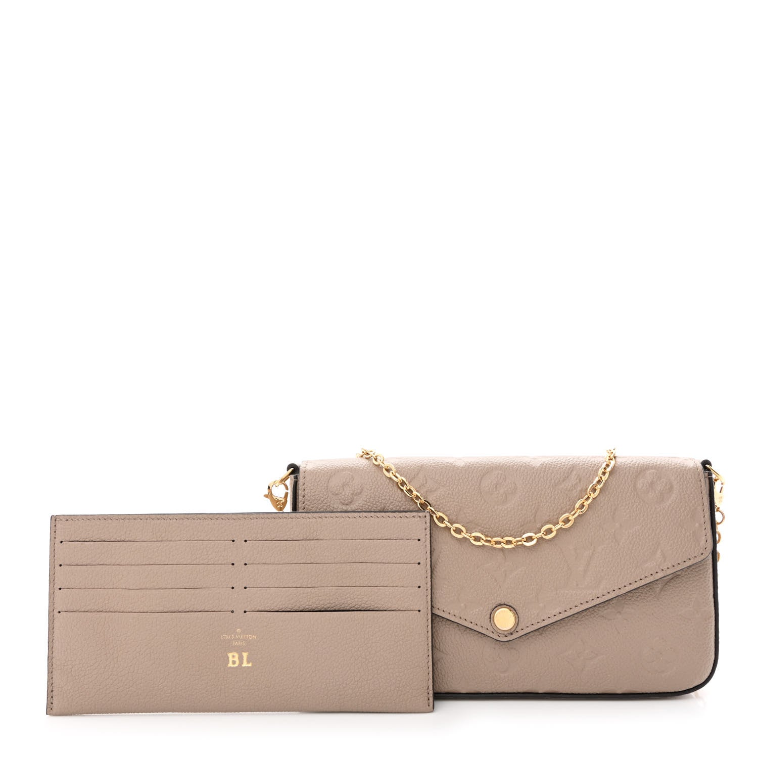 Louis Vuitton Empreinte Pochette Felicie Chain Wallet Tourterelle 1 of 13