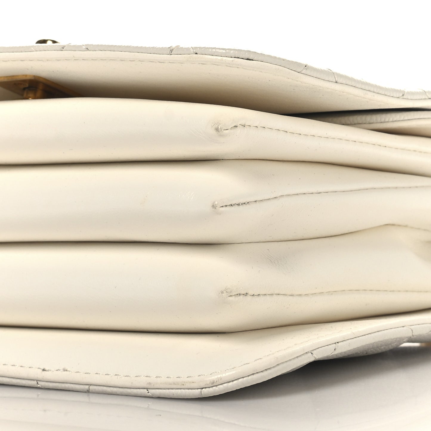 Caviar Quilted Mini Top Handle Flap White