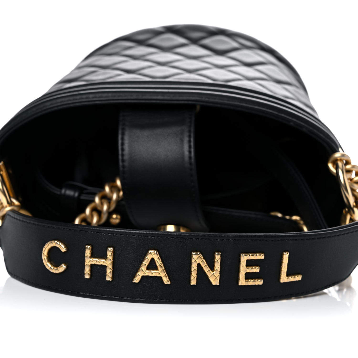 Chanel Calfskin Quilted Boy Bucket Bag Black 11 of 11