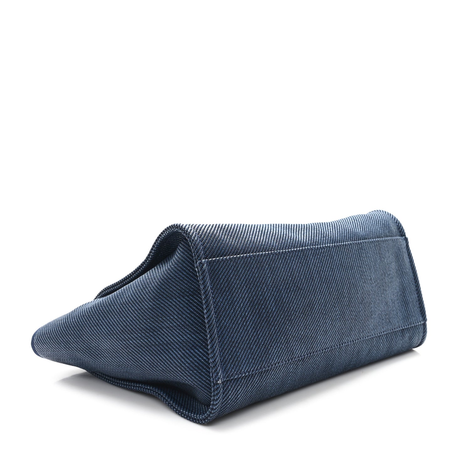 Mixed Fibers Calfskin Medium Deauville Tote Navy Blue