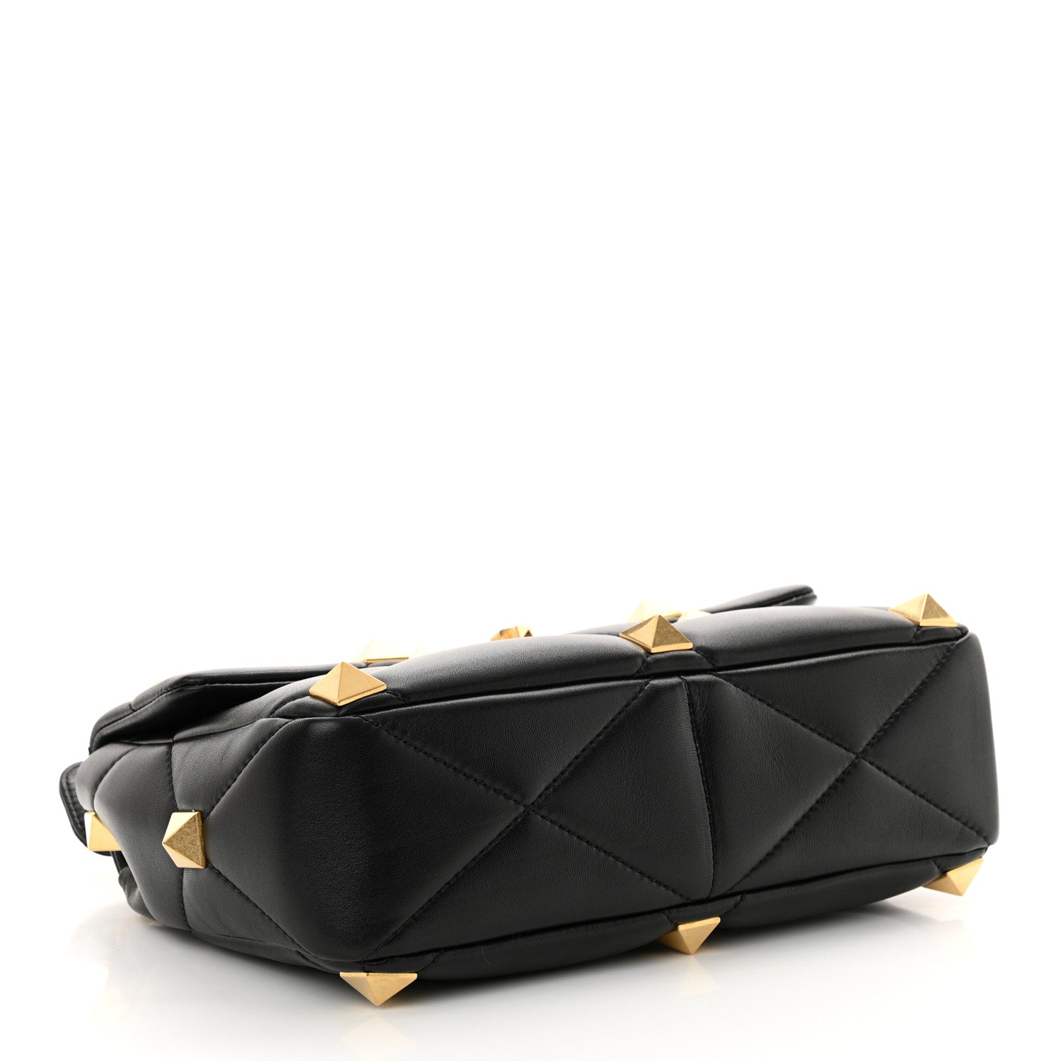 Valentino Garavani Nappa Large Roman Stud Shoulder Bag Black 4 of 10