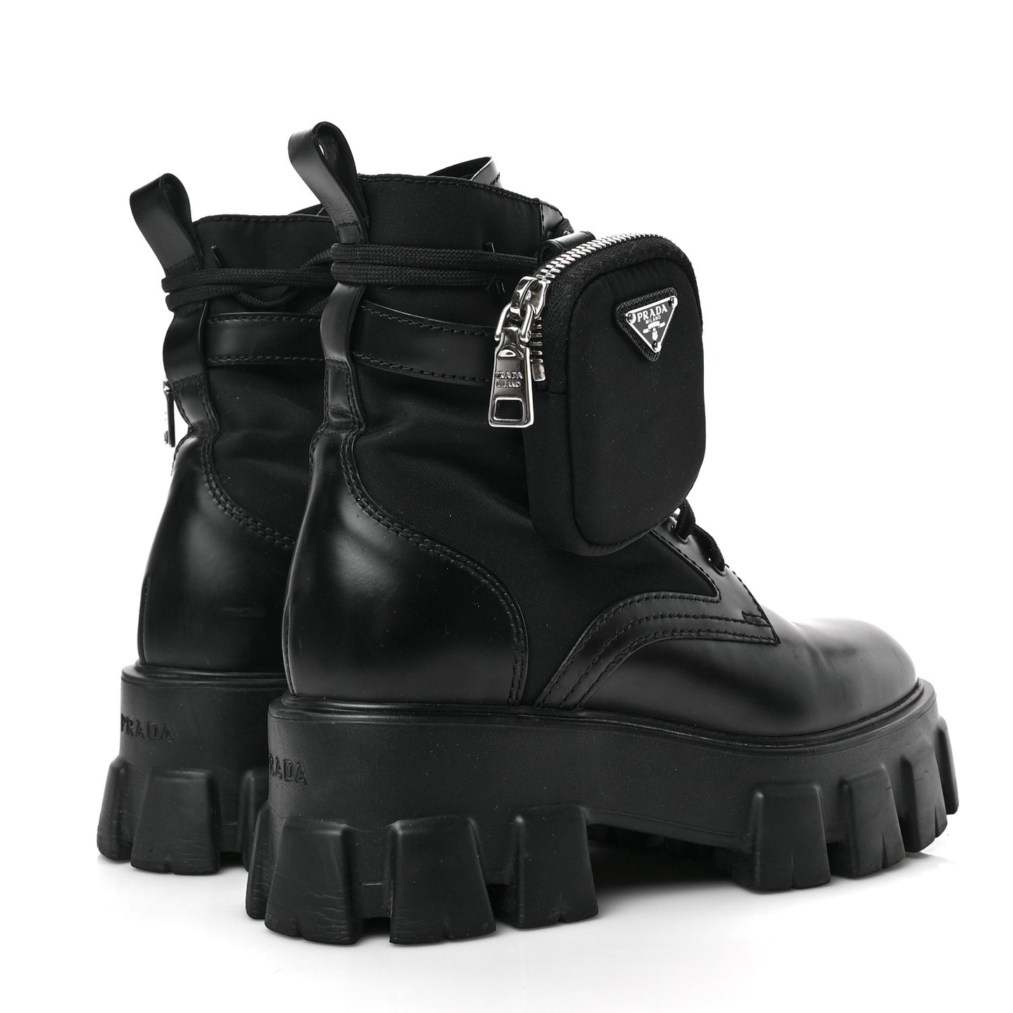 Spazzolato Rois Re-Nylon Metal Triangle Logo Monolith Pouch Pocket 55mm Boots 37 Black