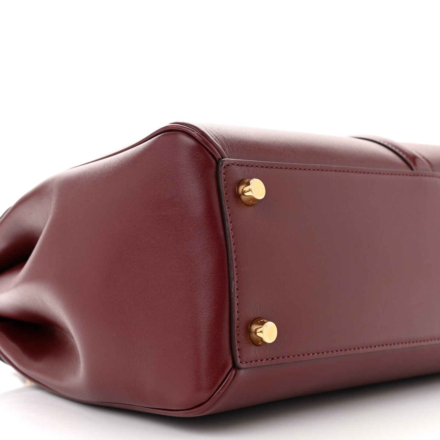 Satinated Calfskin Medium 16 Top Handle Bag Light Burgundy