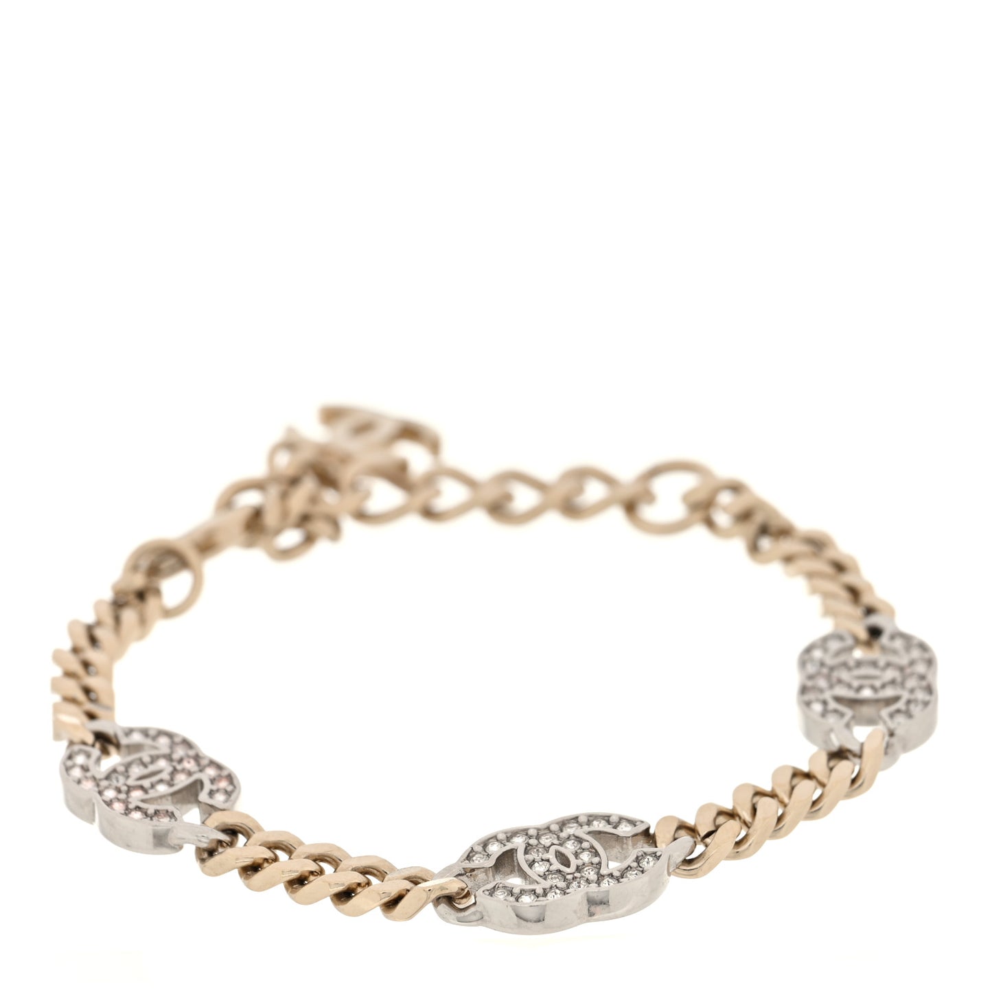 Crystal CC Chain Bracelet Gold Silver
