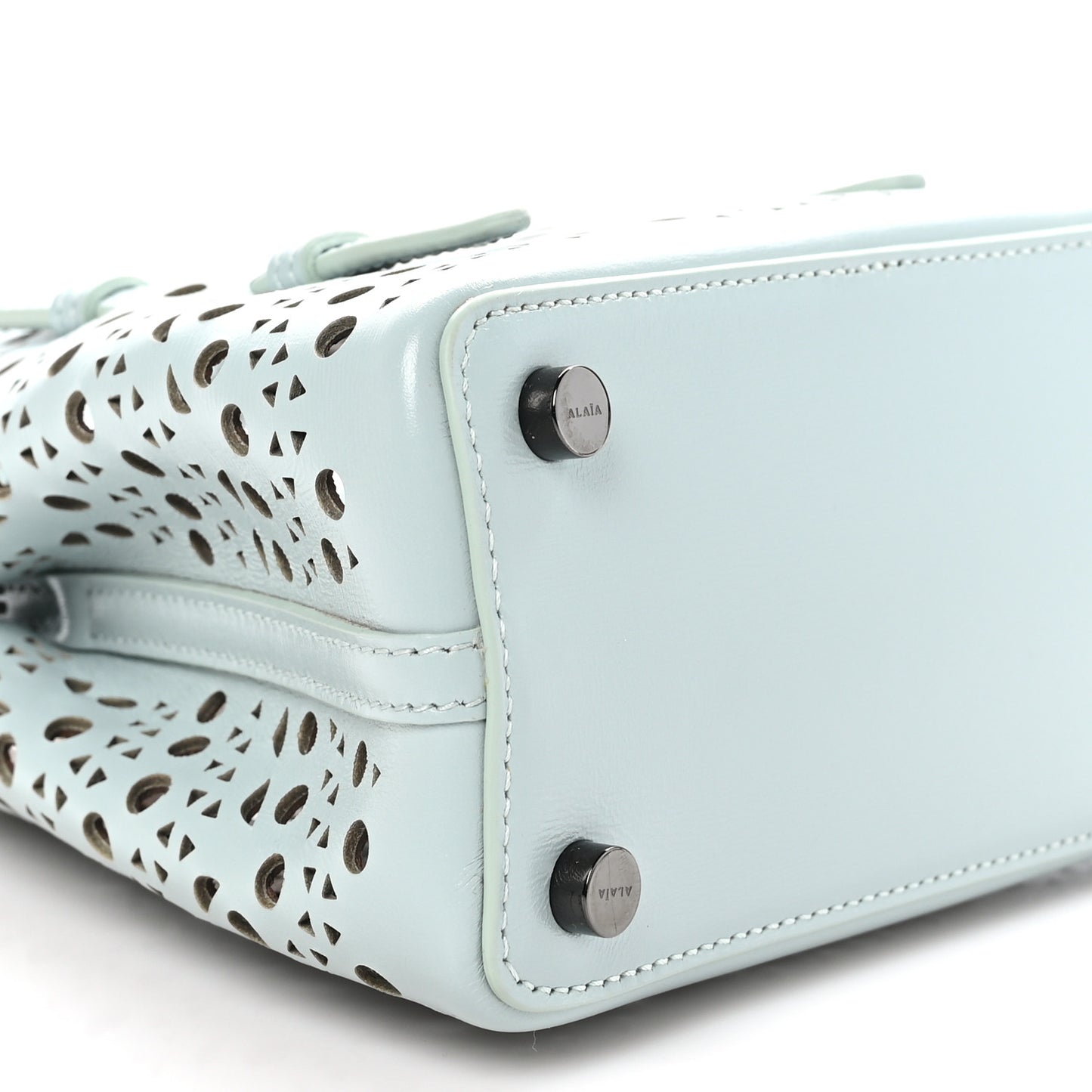 Calfskin Vienne Wave Mina 16 Bag Gris Vert