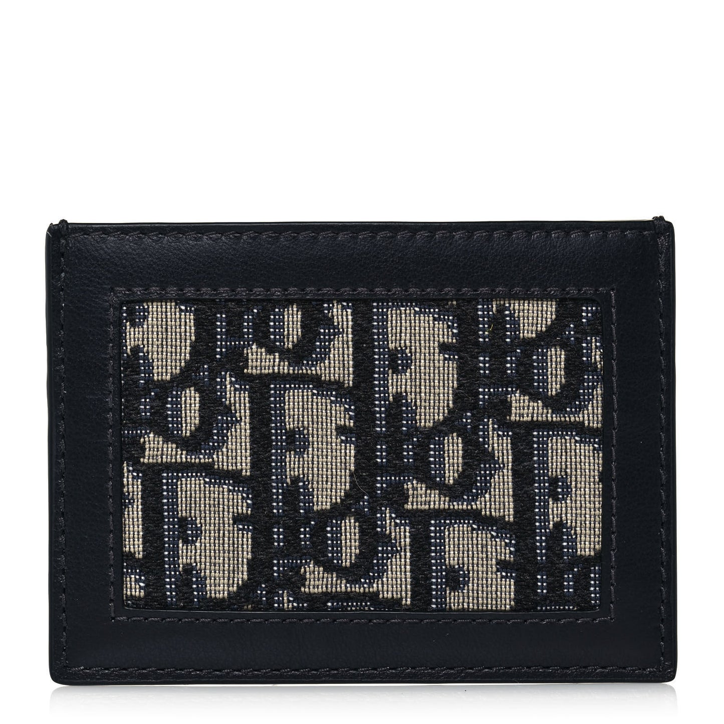 Calfskin Oblique Card Holder Blue