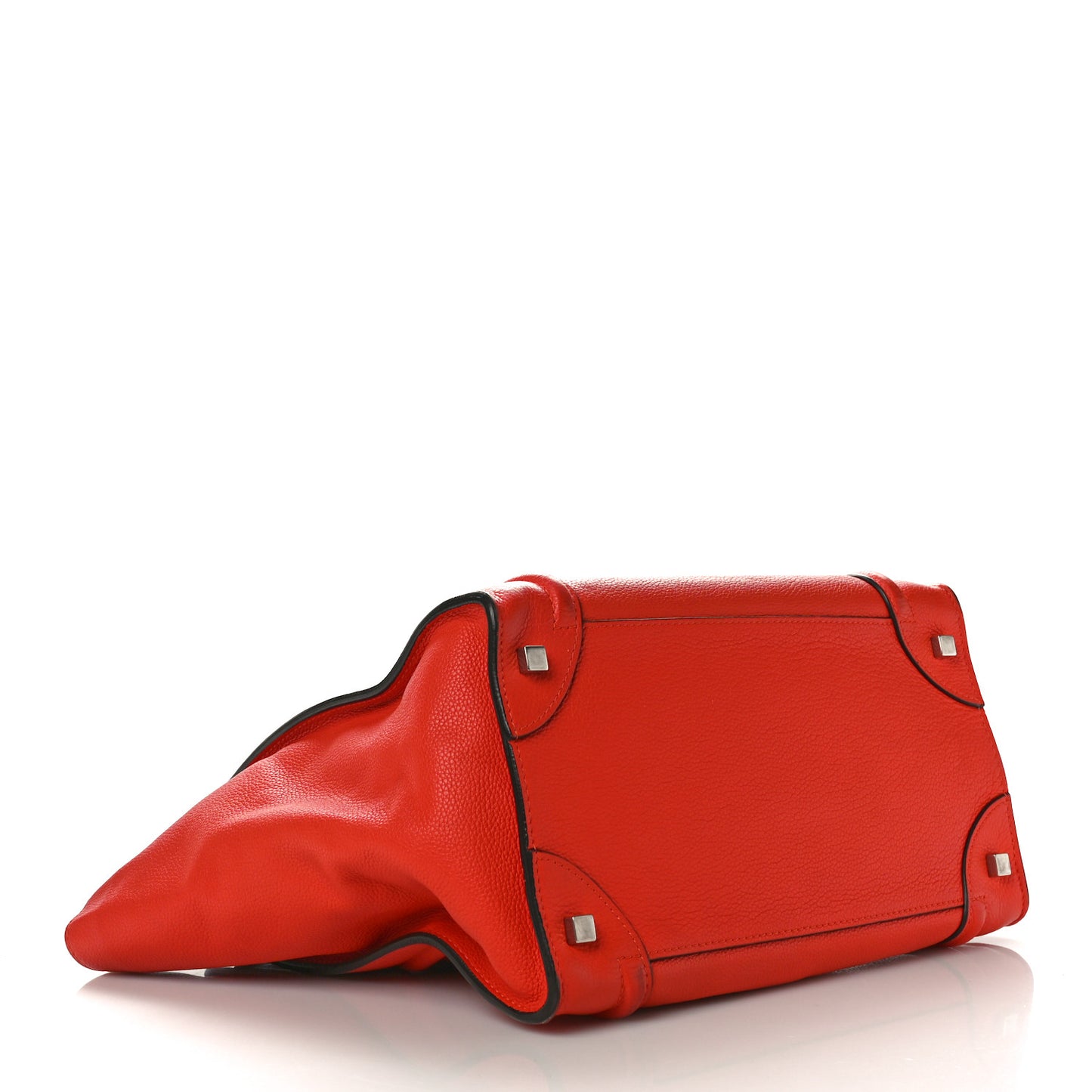 Drummed Calfskin Mini Luggage Coquelicot