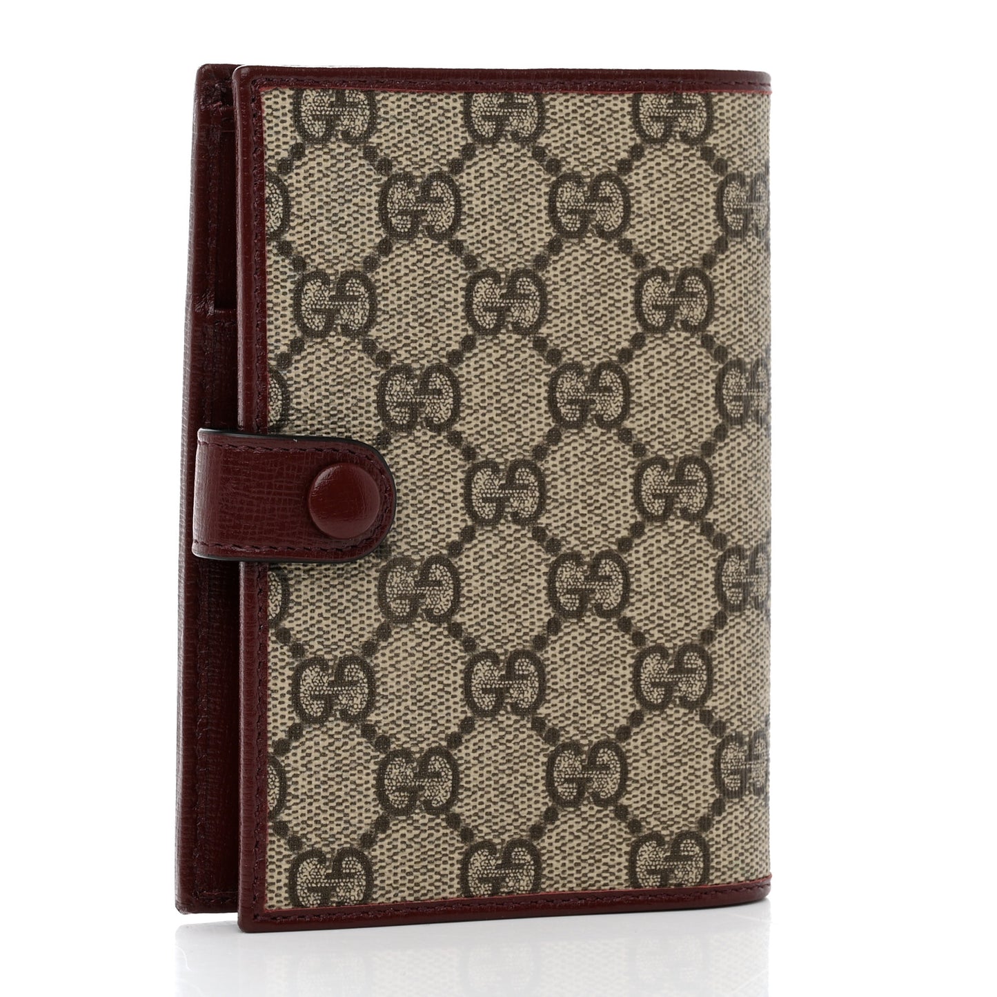 GG Supreme Monogram Azalea Calfskin Retro Interlocking G Passport Case Beige Red