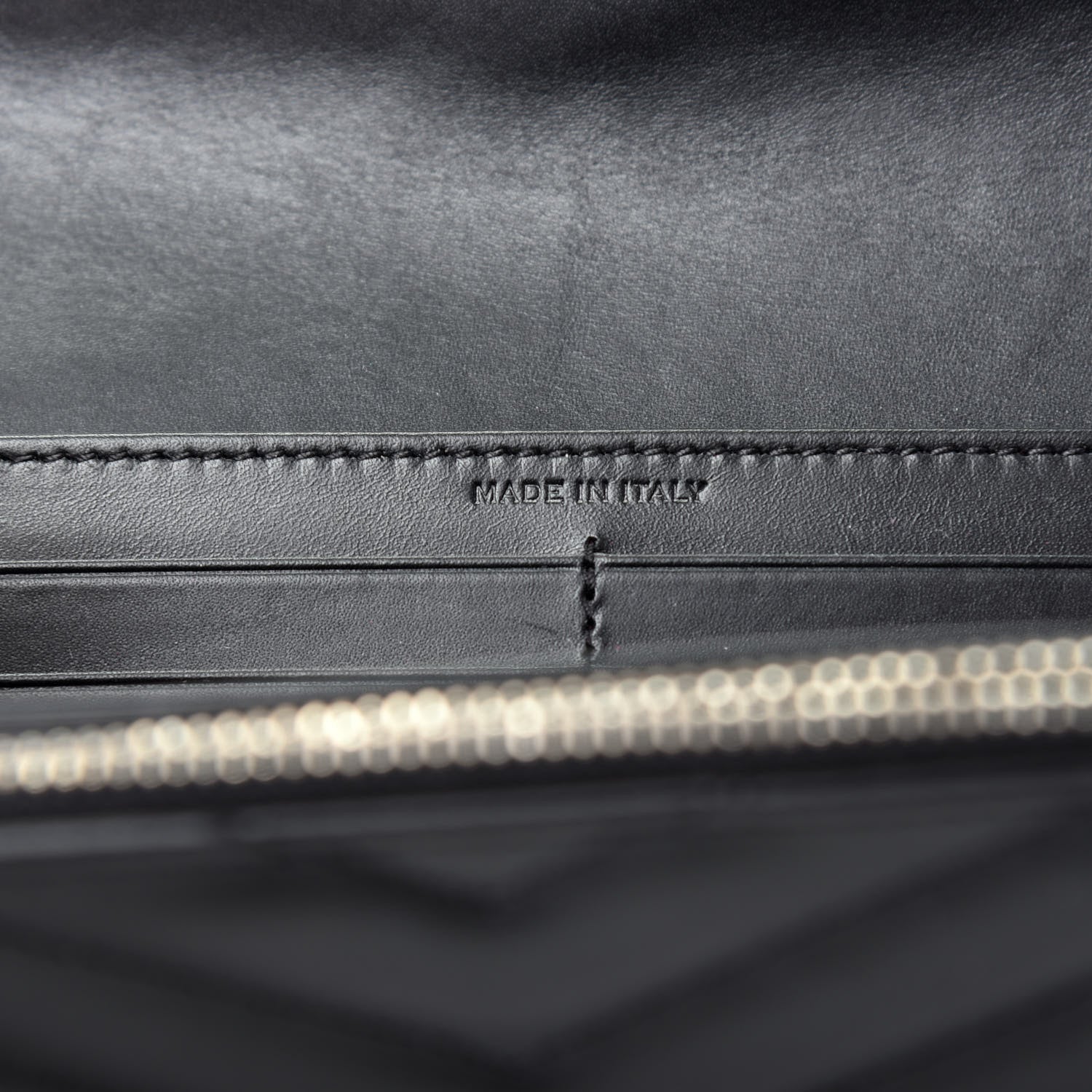 Saint Laurent Calfskin Matelasse Chevron Monogram Flap Wallet Black 7 of 8