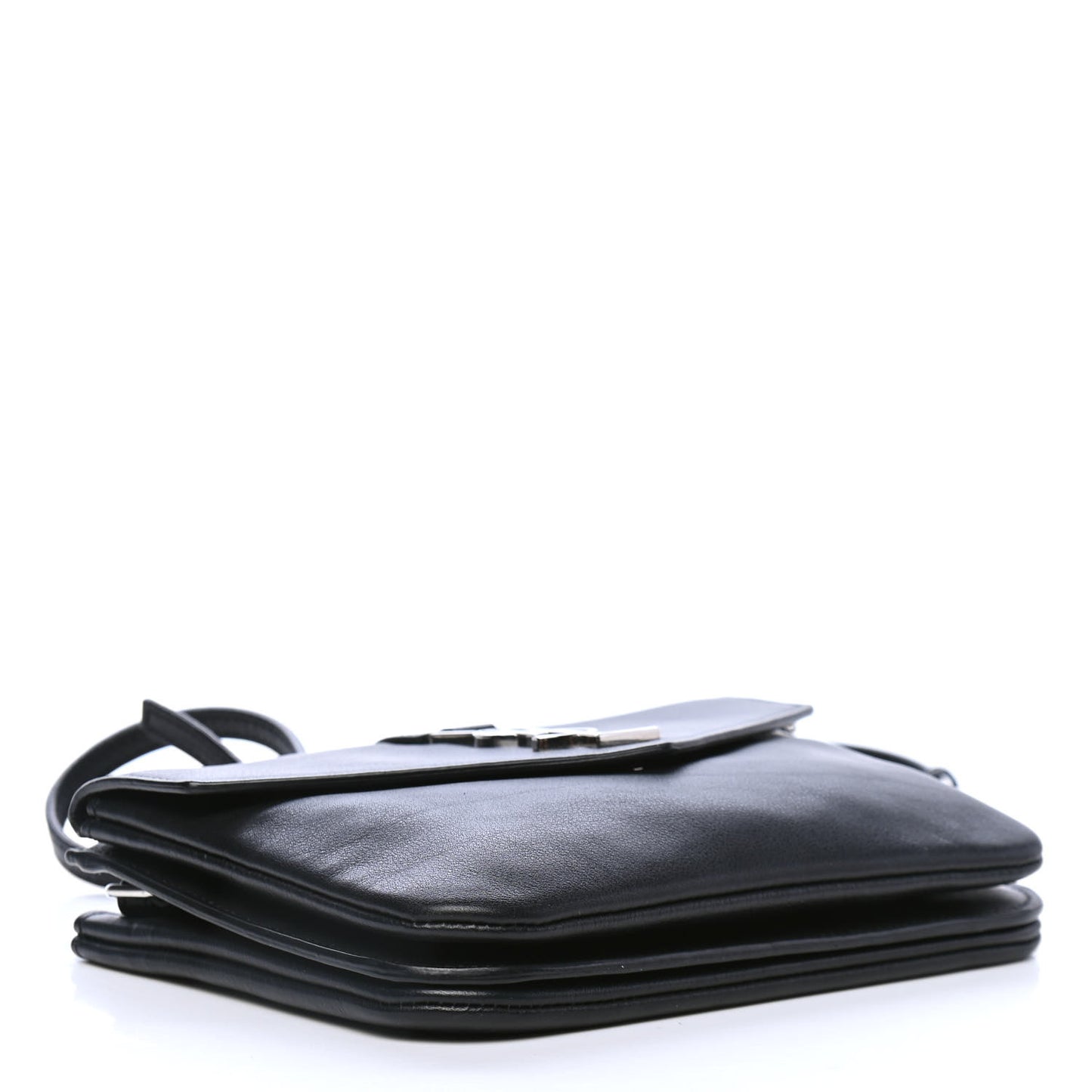 Calfskin Monogram Tri Pocket Crossbody Bag Black