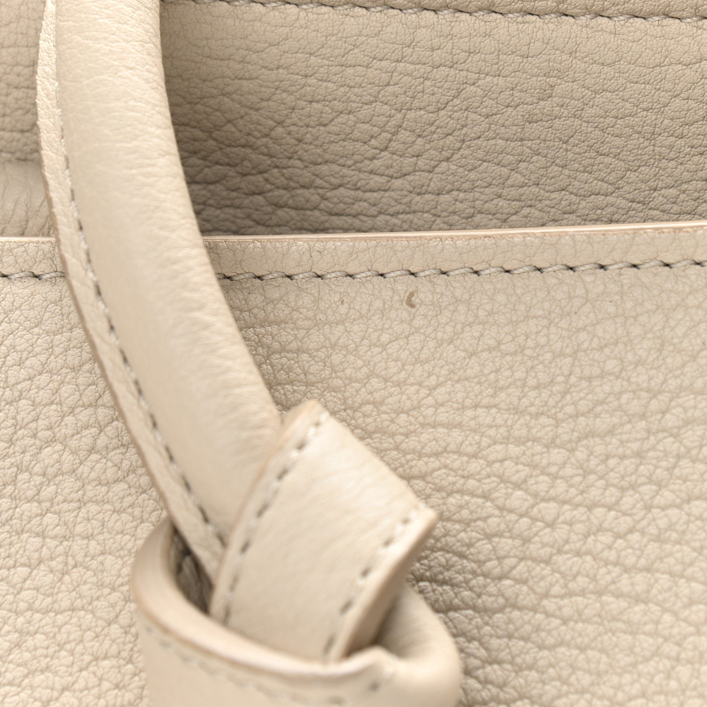 Crisped Calfskin Tie Knot Small Tote Chalk