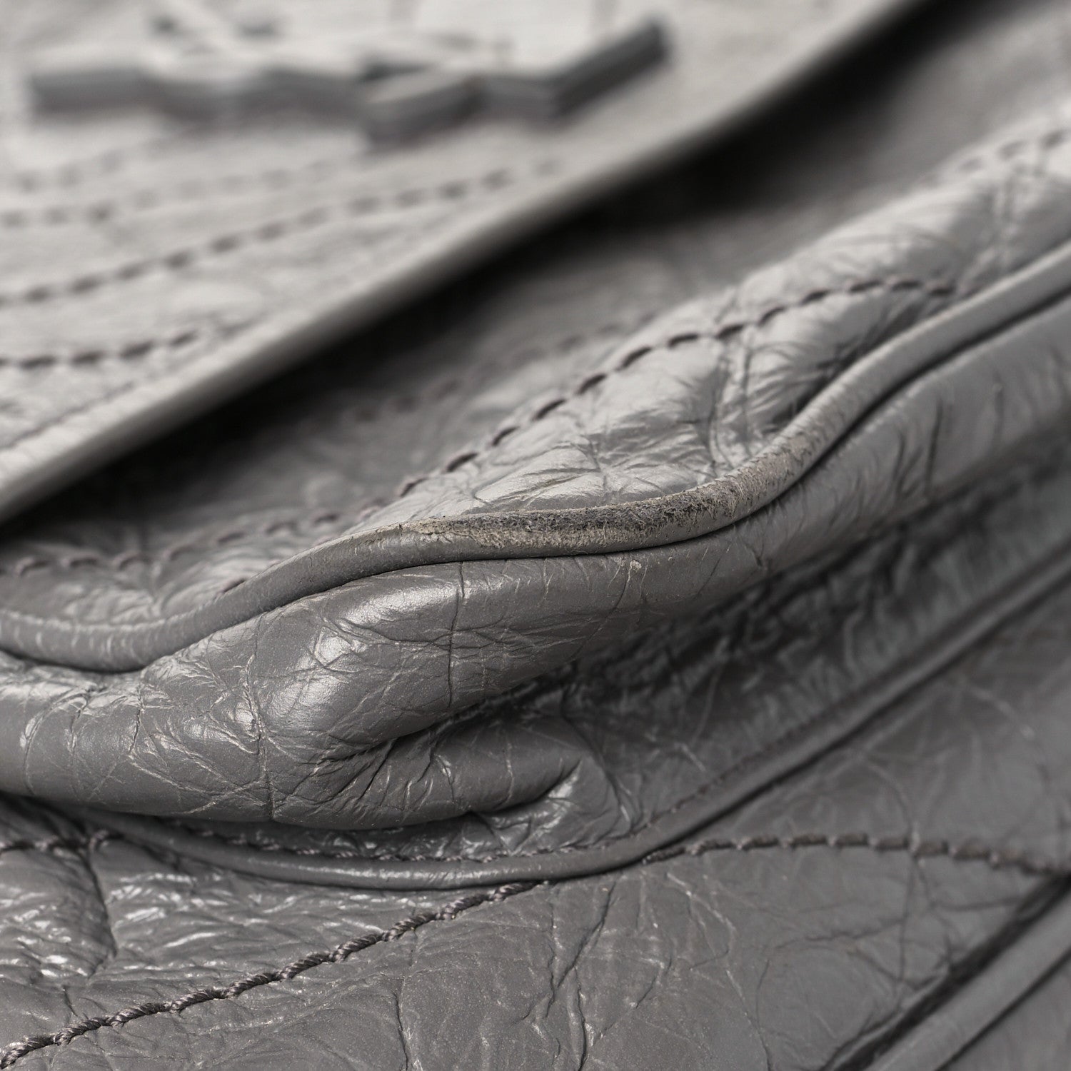 Saint Laurent Crinkled Calfskin Matelasse Monogram Large Niki Chain Satchel Fog 13 of 13