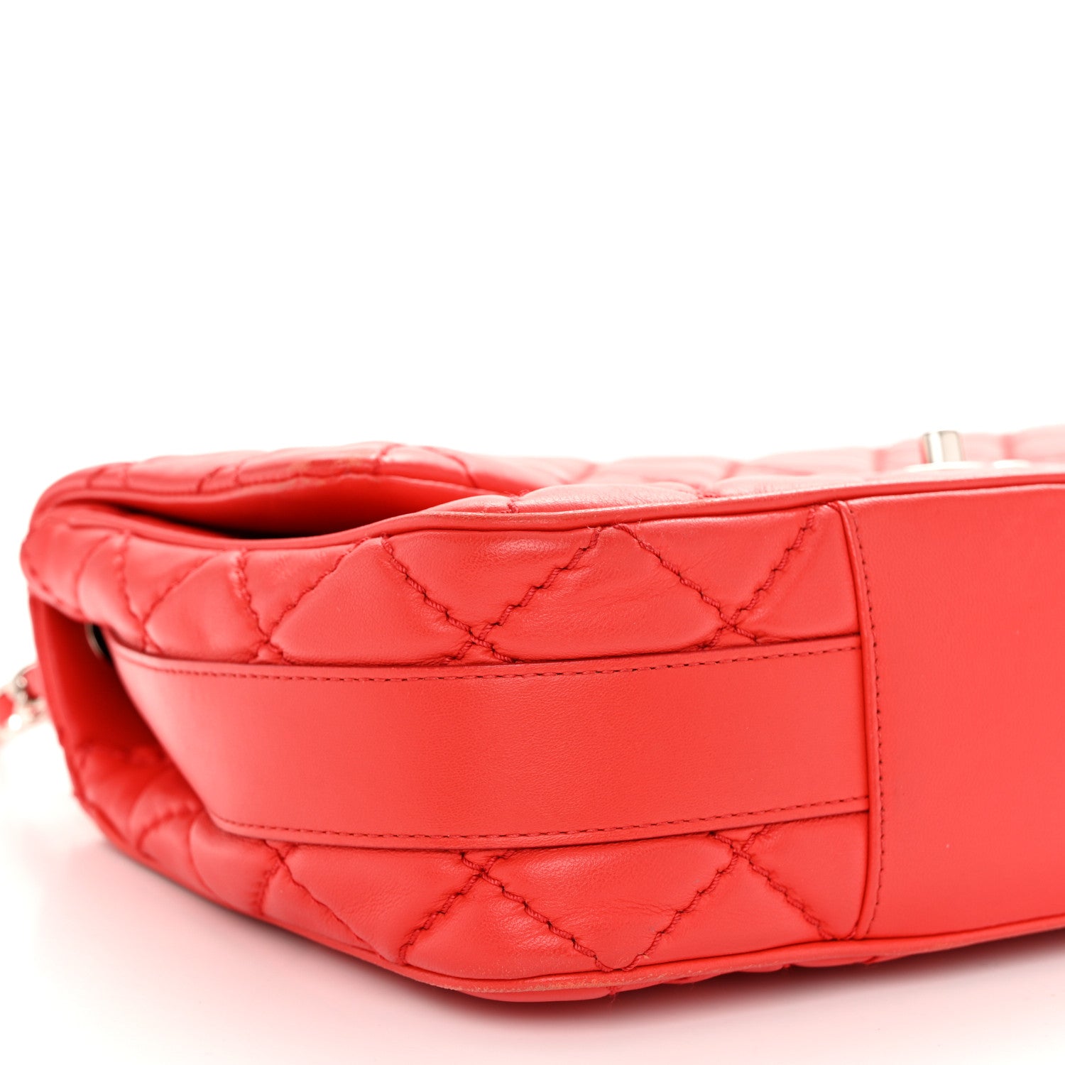 Chanel Lambskin Quilted Easy Carry Jumbo Flap Red 9 of 10