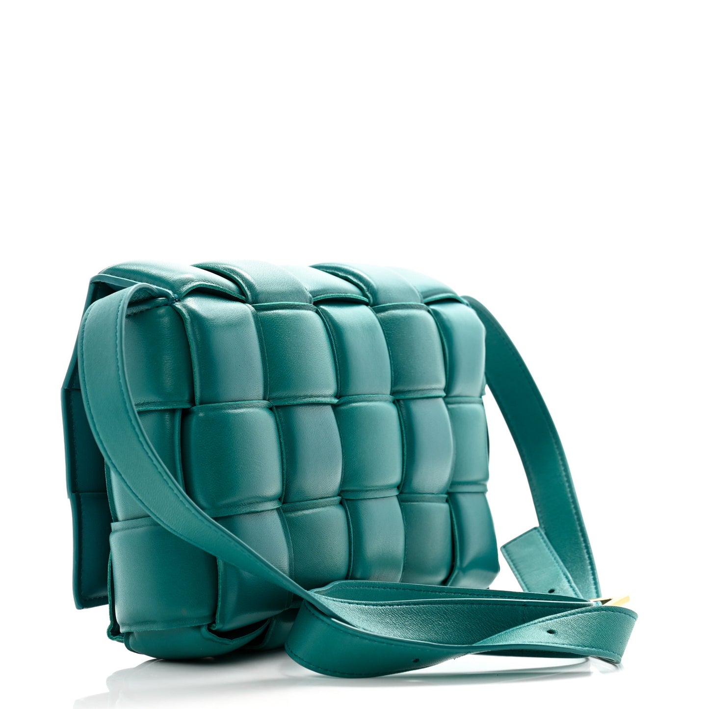 Nappa Maxi Intreccio Padded Cassette Crossbody Bag Mallard