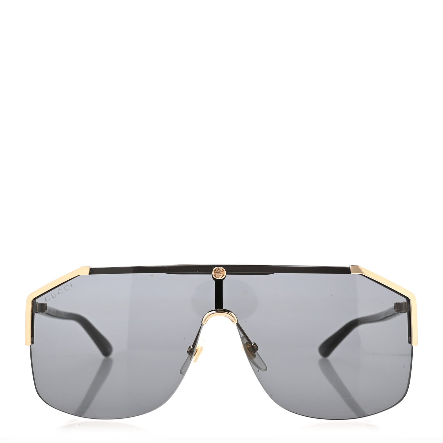 Metal Rimless Square Sunglasses GG0291S Black Gold