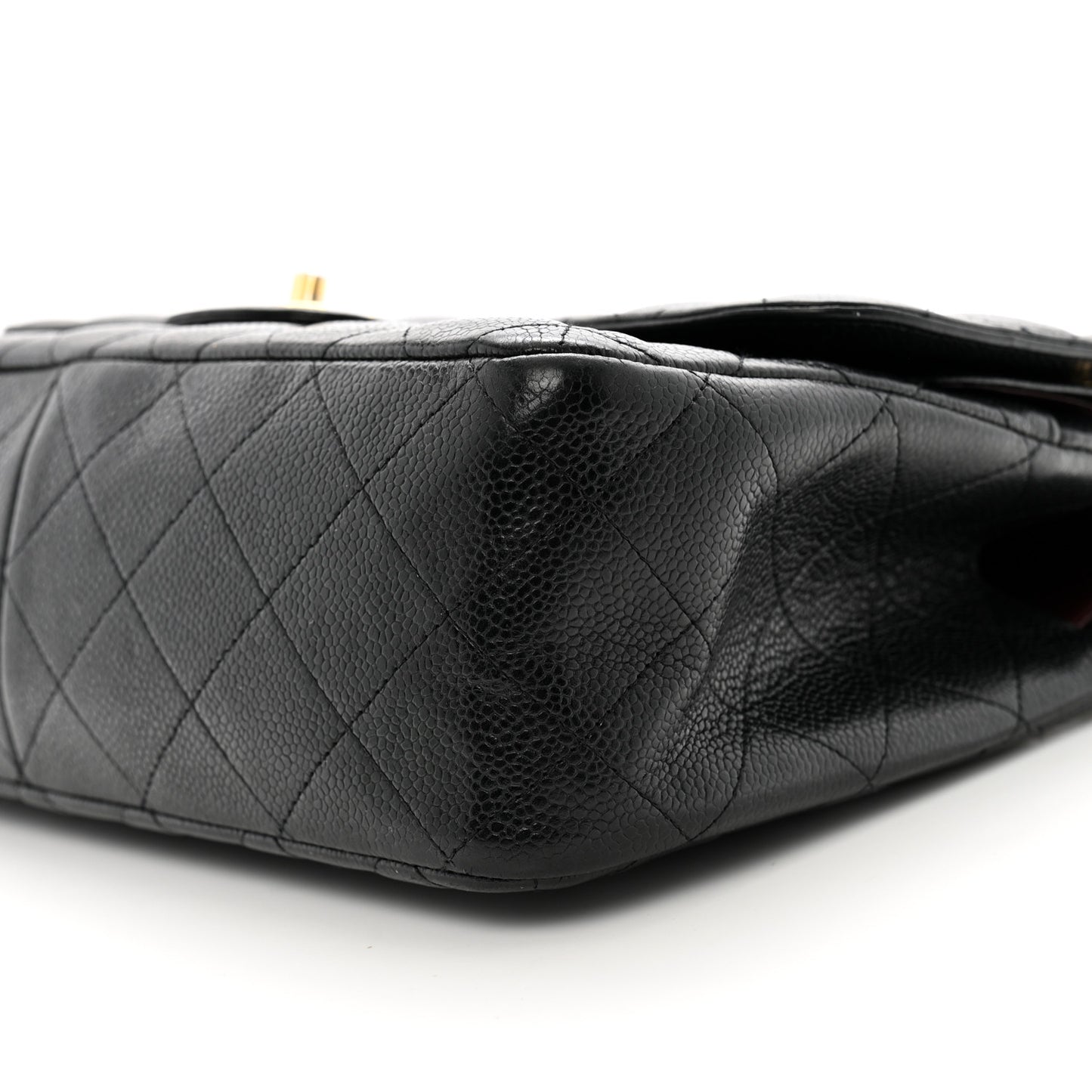 Caviar Quilted Jumbo Double Flap Black