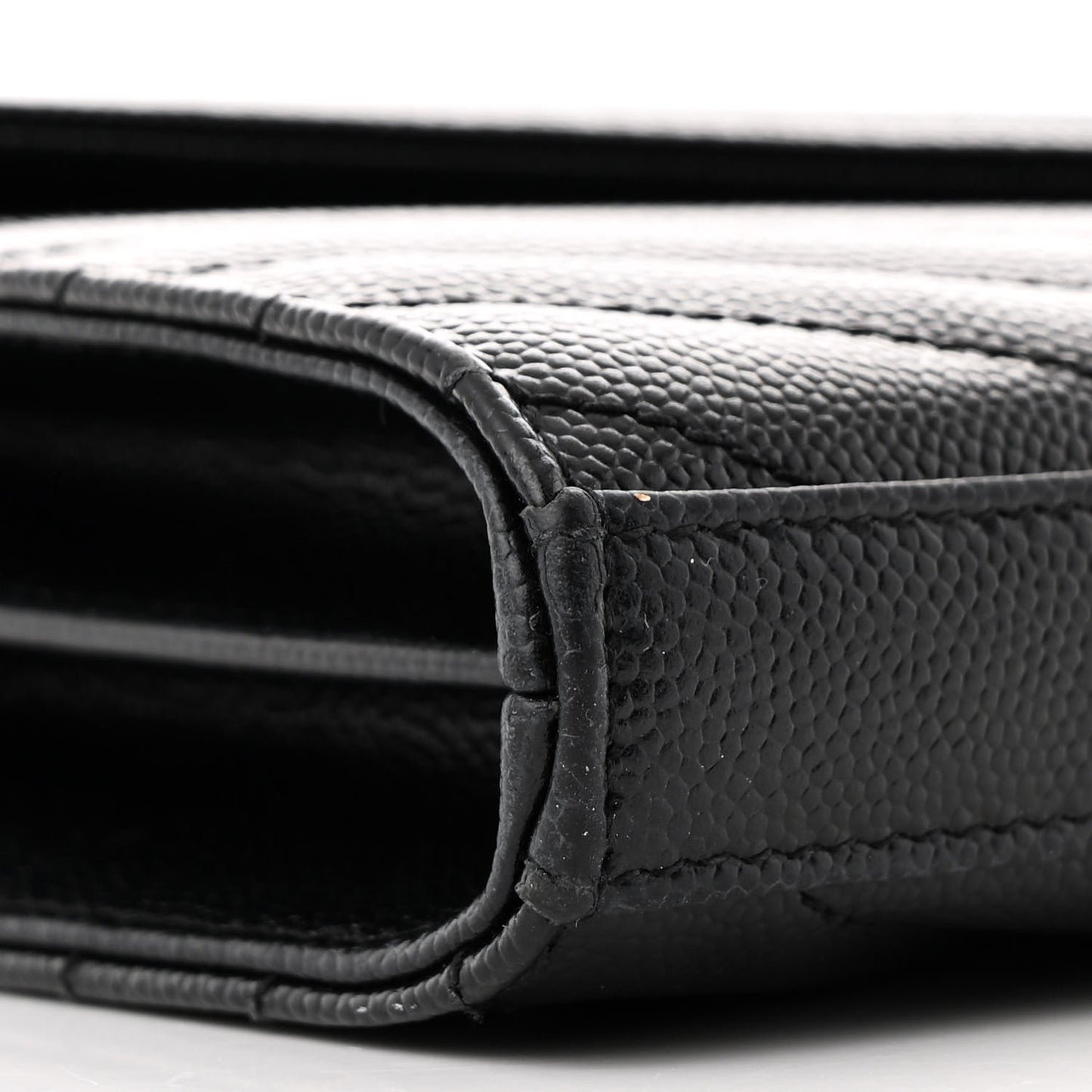 Grain De Poudre Matelasse Chevron Monogram Chain Wallet Black