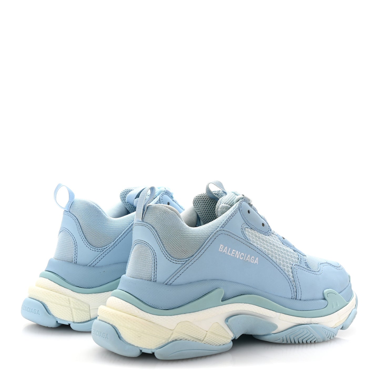 Fabric Mesh Mens Triple S Sneakers 42 Light Bleu White