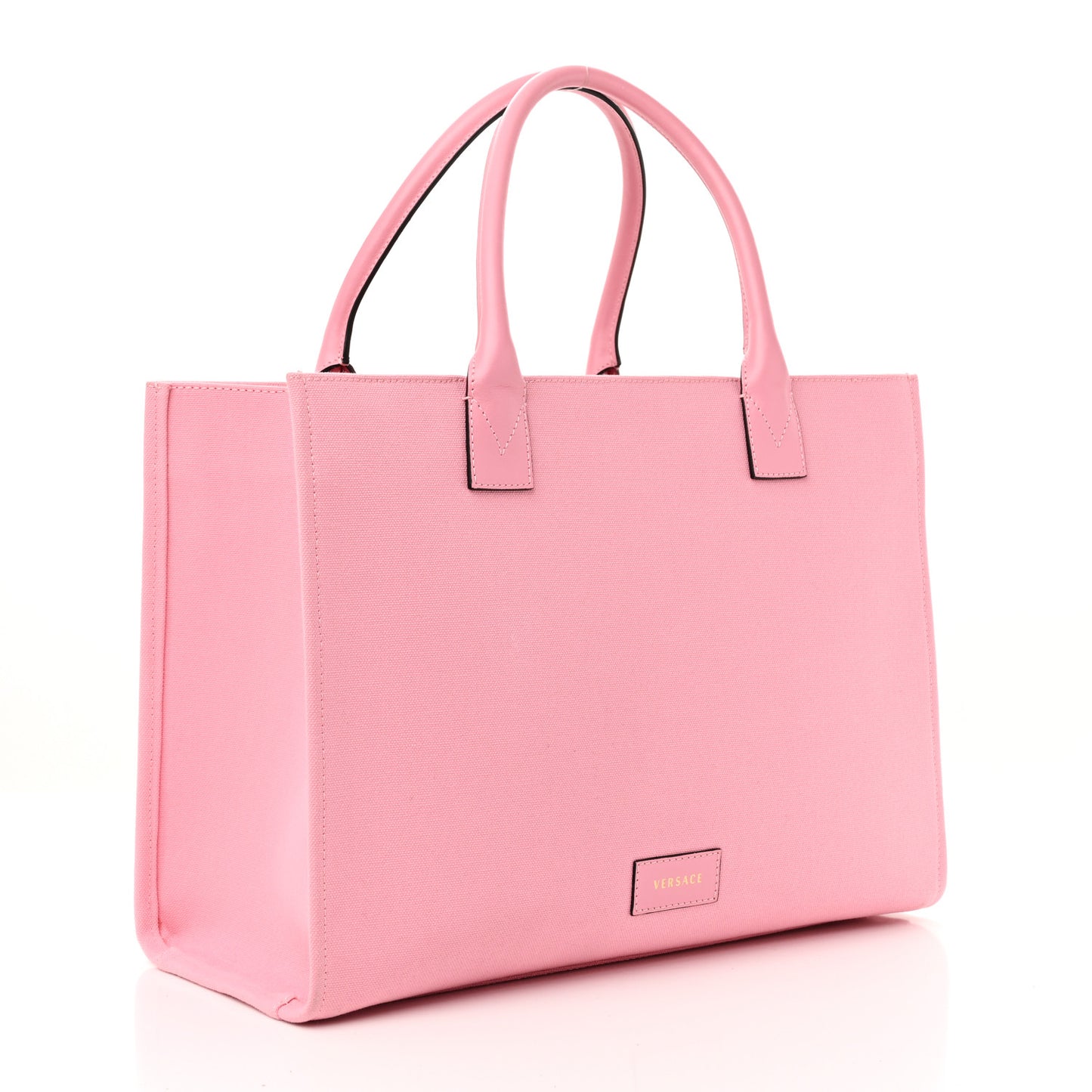 Canvas Suppler Calfskin Cabas GV Signature Tote Pink