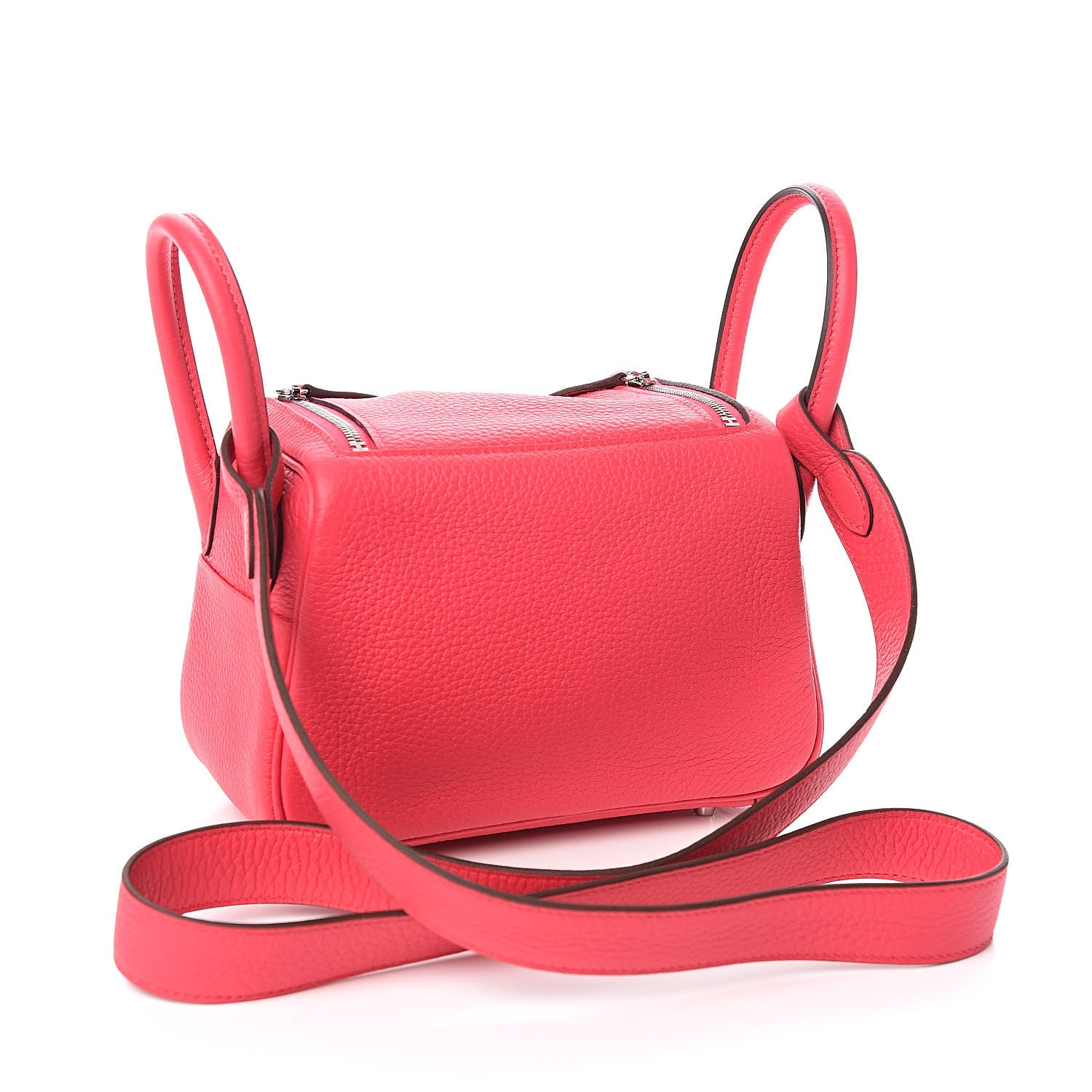 Hermes Taurillon Clemence Mini Lindy 20 Rose Extreme 3 of 10