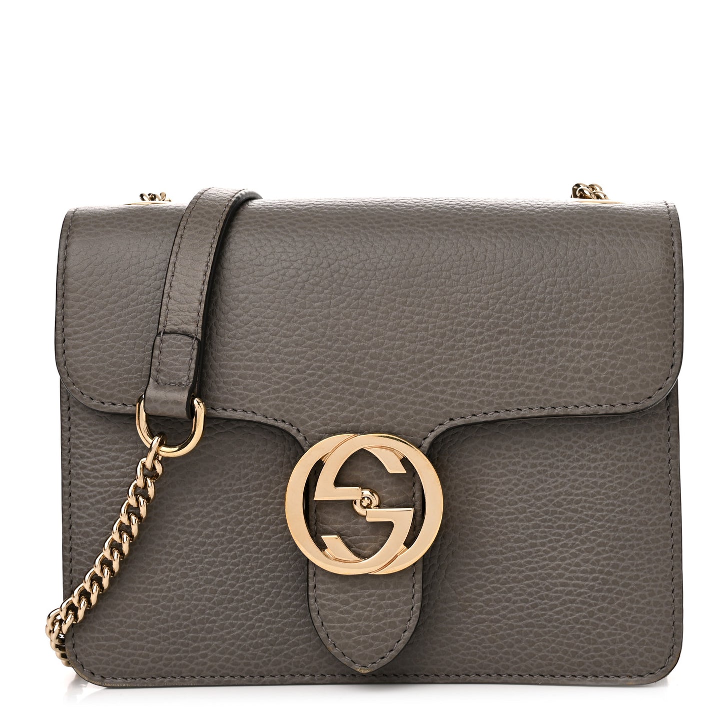 Dollar Calfskin Small Interlocking G Shoulder Bag Loess