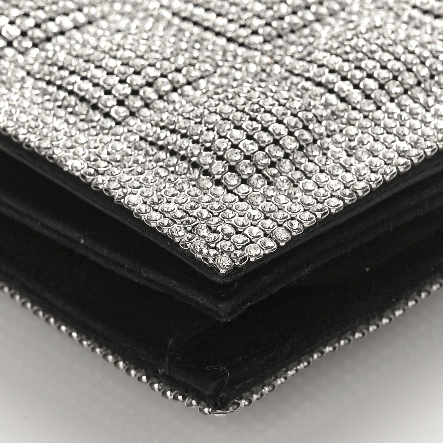 Chanel Crystal Quilted Clutch Silver 9 of 12