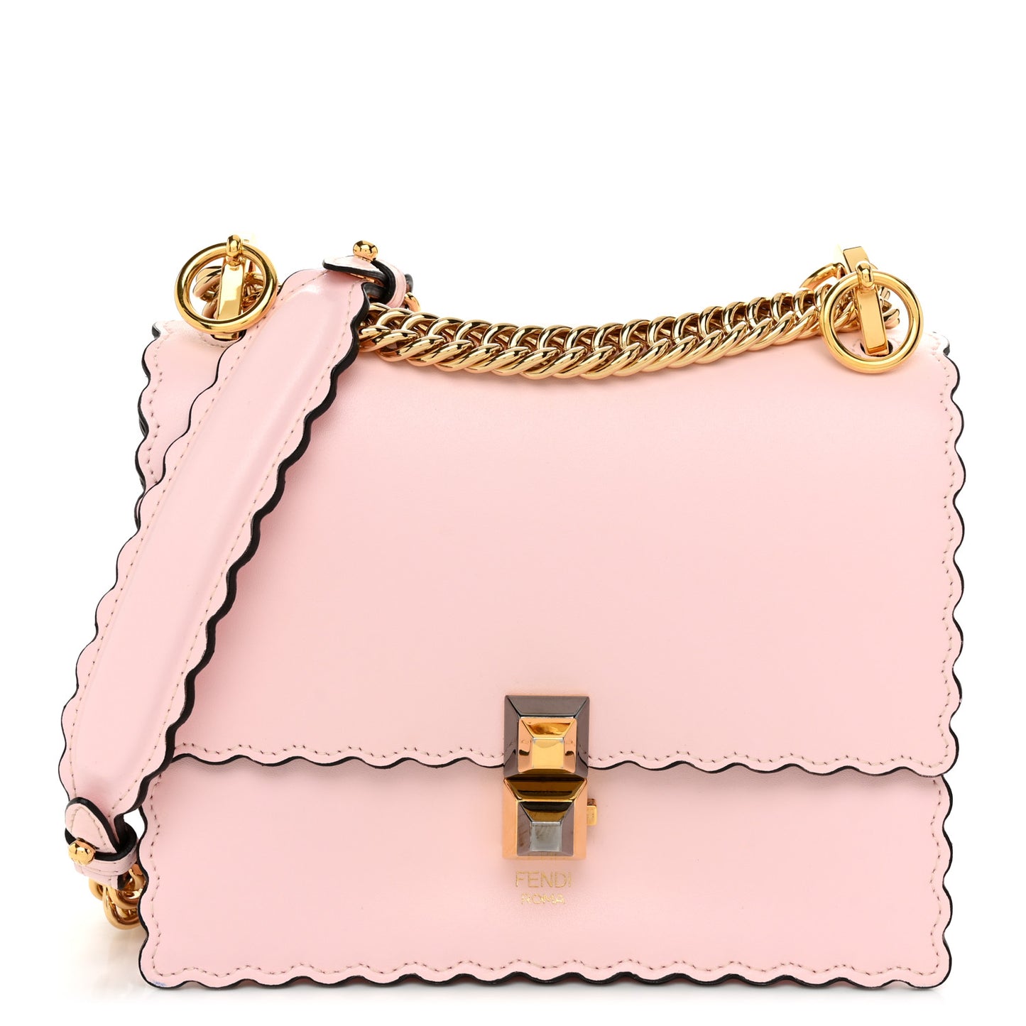 Vitello Liberty Scalloped Studded Small Kan I Shoulder Bag Confetto