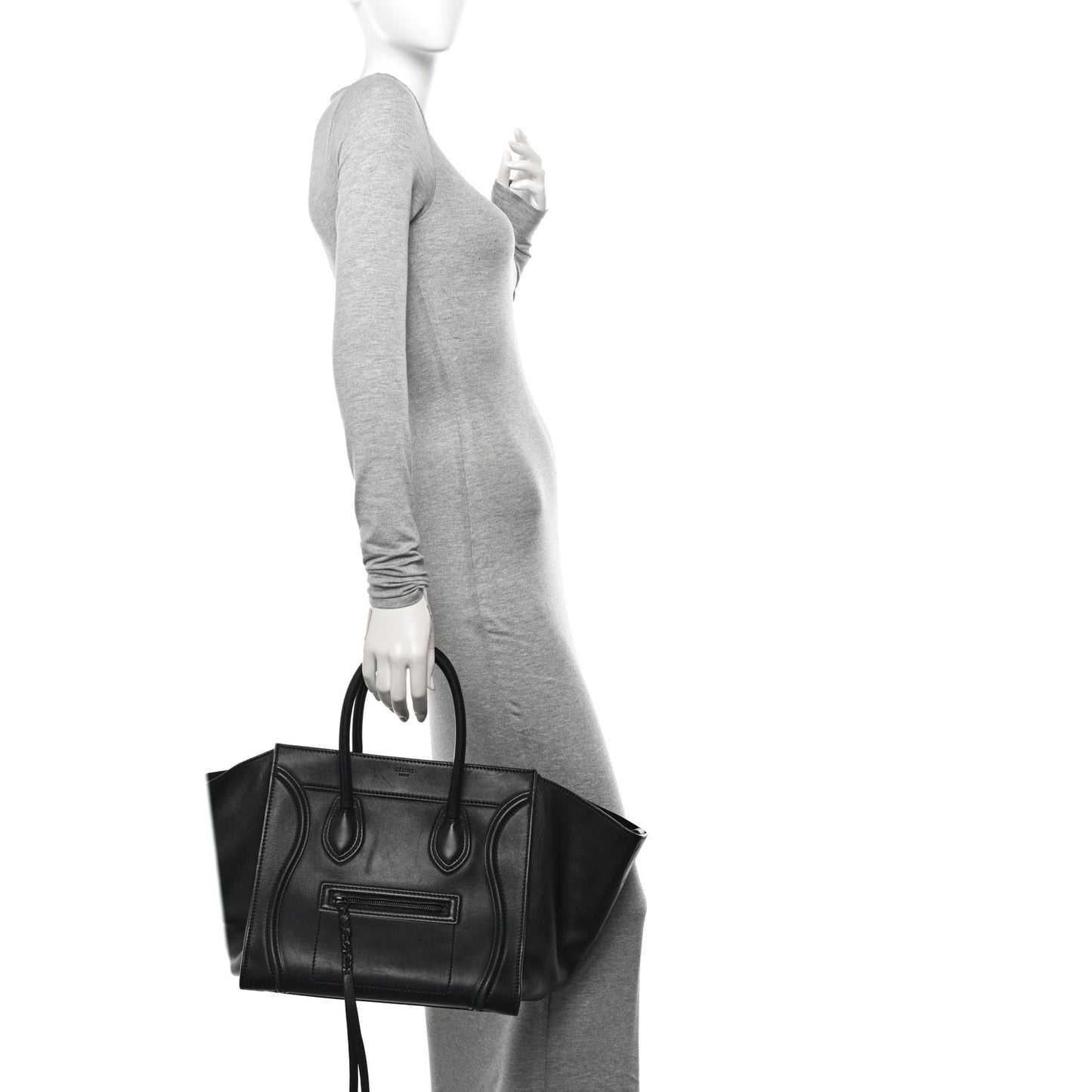 Smooth Calfskin Medium Phantom Luggage Black