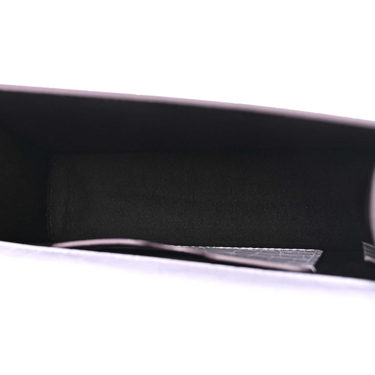 Shiny Crocodile Embossed Jeweled Satchel Lavender