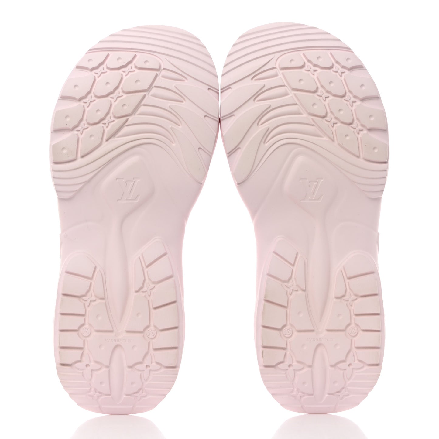 Rubber Monogram Embossed Pool 55 Flat Comfort Mule 38 Rose Clair