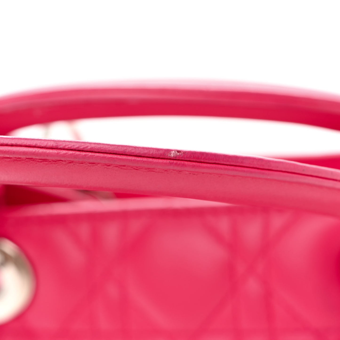 Lambskin Cannage Medium Lady Dior Fuchsia