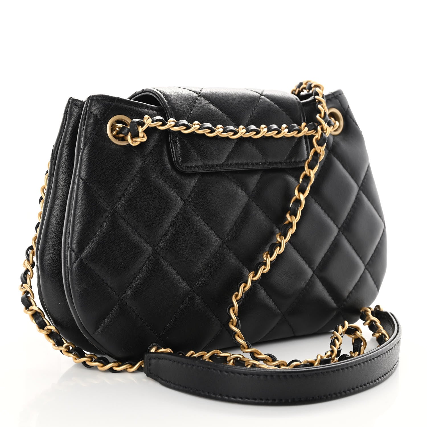 Chanel Lambskin Quilted Small Messenger Bag Black 3 of 9