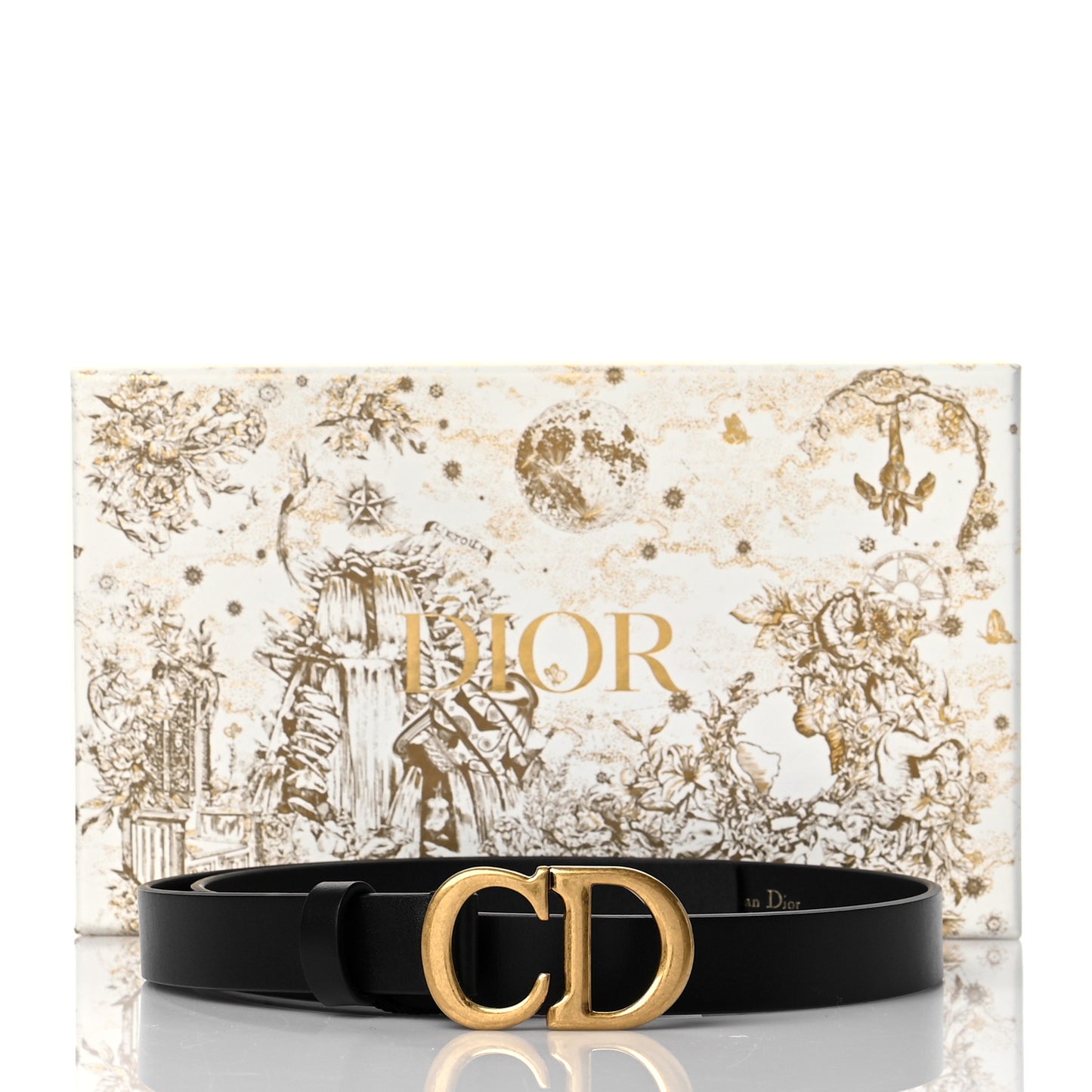 Calfskin CD Belt 70 Black