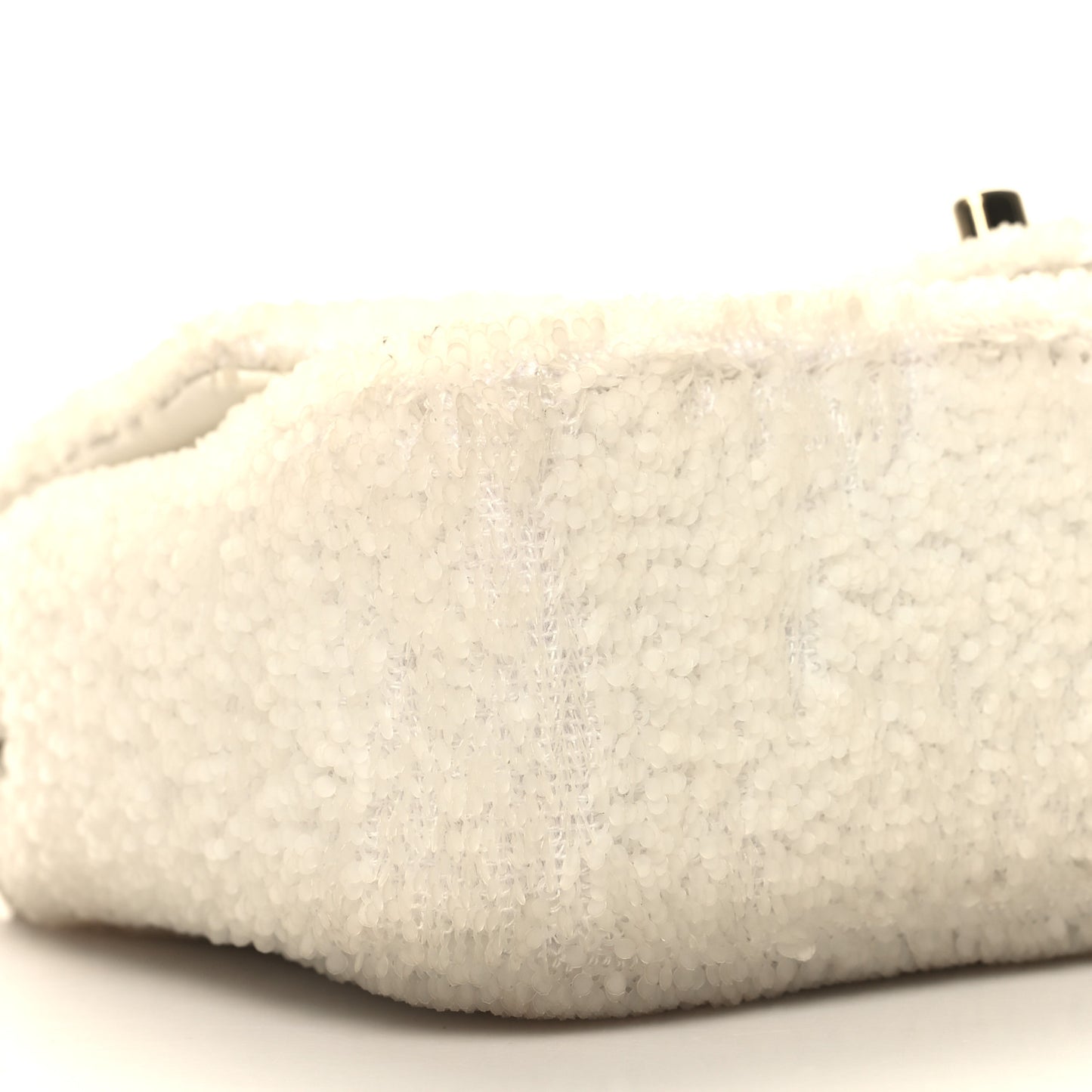 Sequin Mini Rectangular Flap White