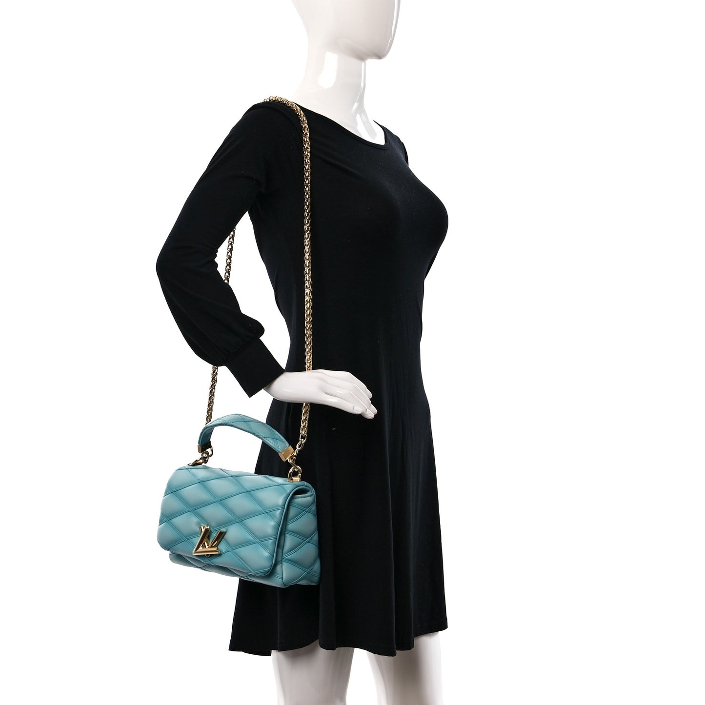 Lambskin Malletage Top Handle GO-14 MM Lagoon