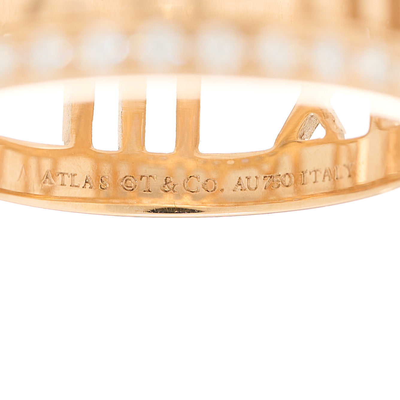 Tiffany 18K Rose Gold Diamond Wide Atlas Open Ring 58 8.5 4 of 5
