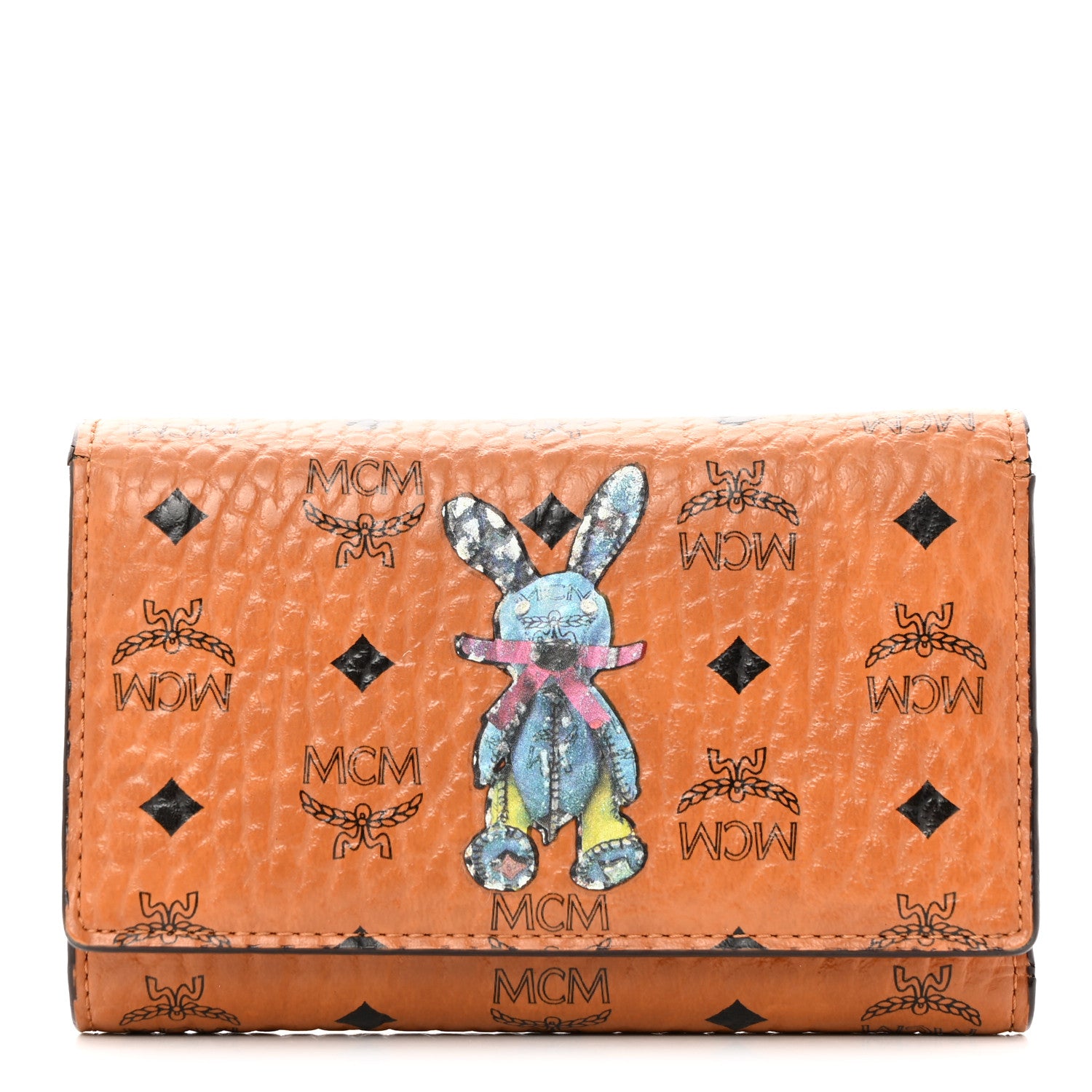 MCM Visetos Rabbit Tri-Fold Wallet Cognac 1 of 13