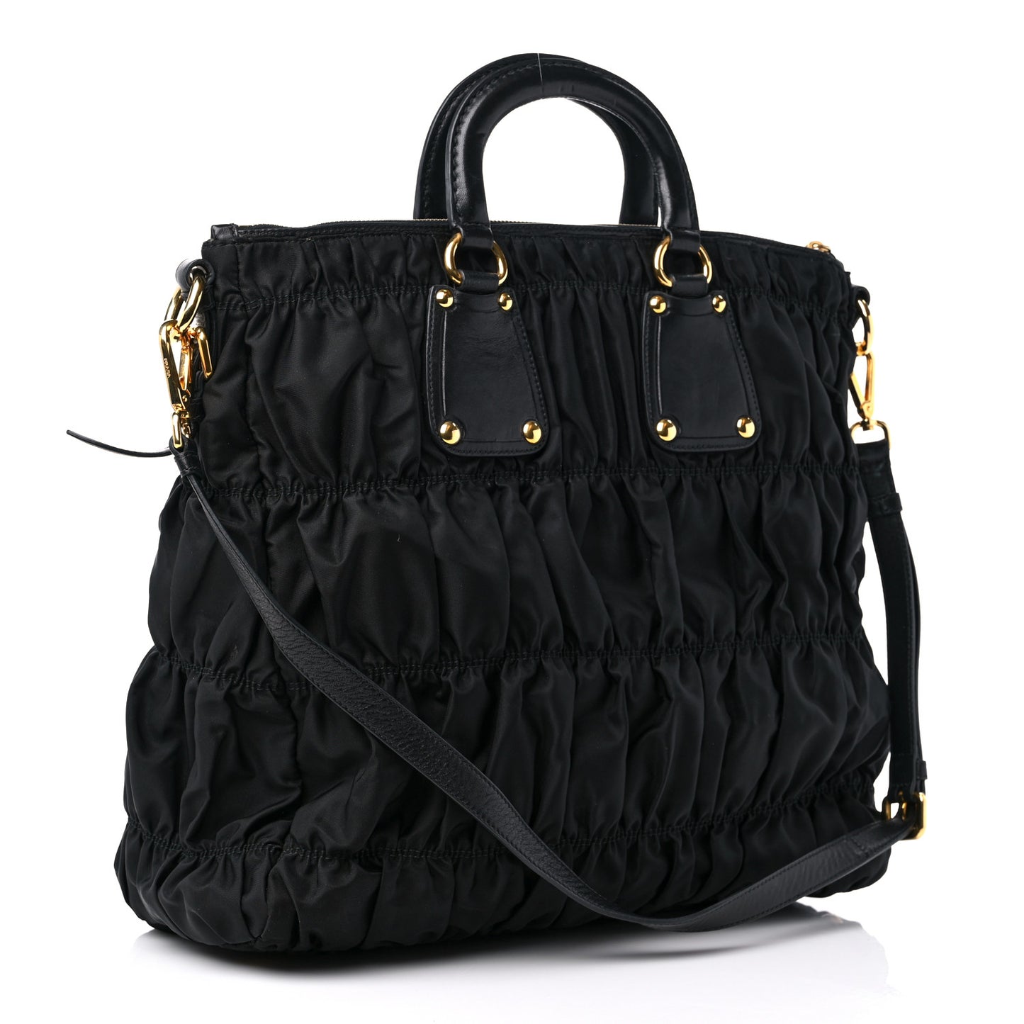 Tessuto Nylon Gaufre Tote Black