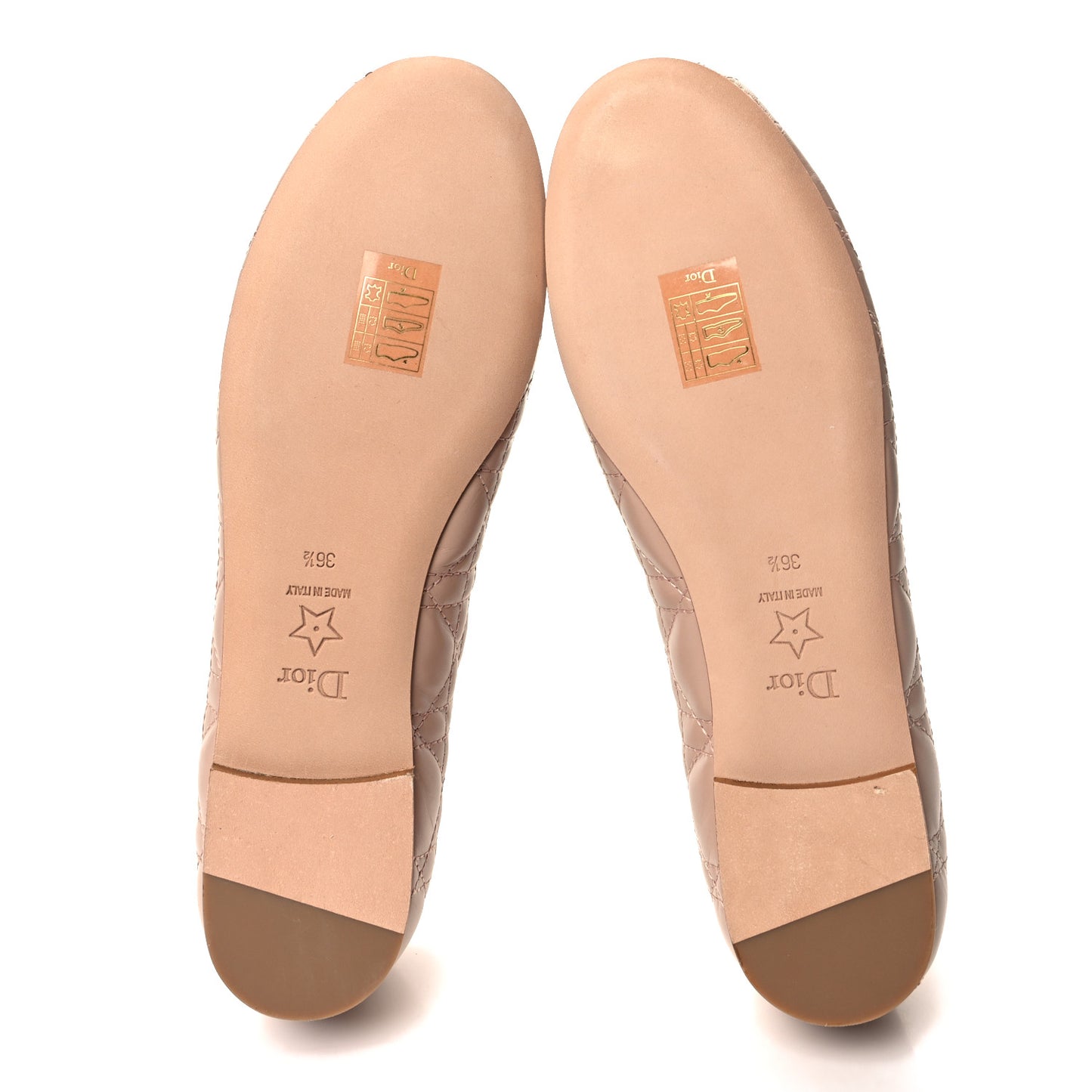 Calfskin Cannage Pearl Bow Ballet Flats 36 Nude
