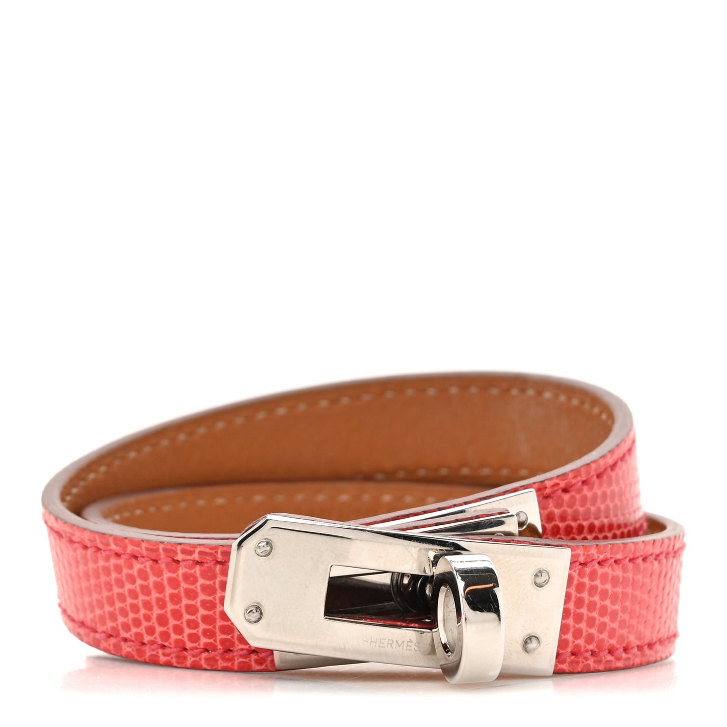 Lizard Kelly Double Tour Bracelet M Bougainvillea