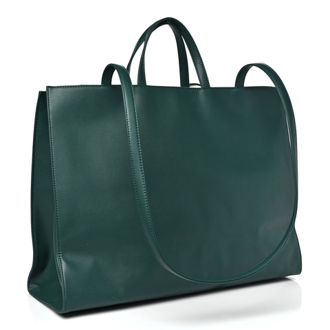 Vegan Leather Large Shopping Bag Dark Olive
