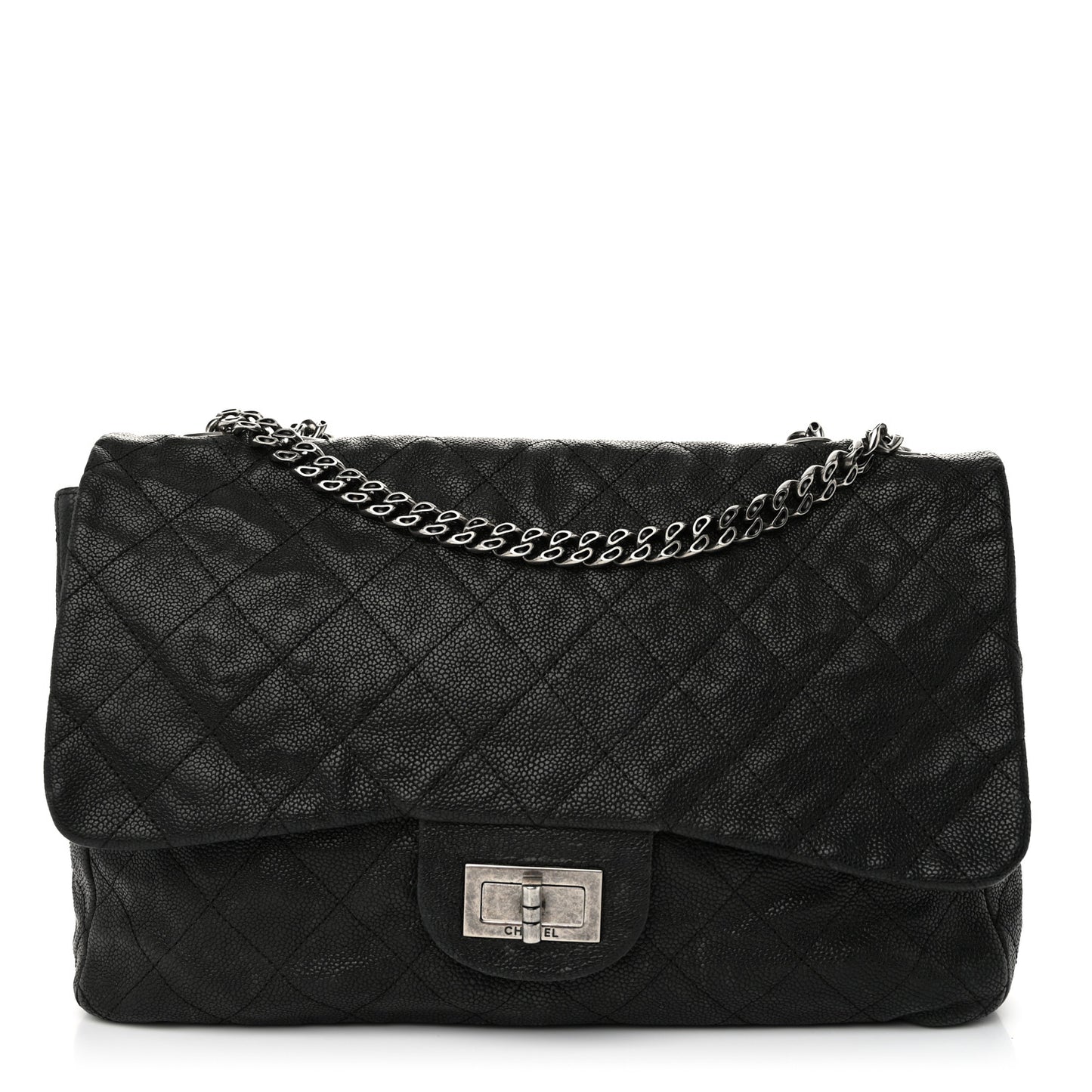 Washed Caviar Quilted 2.55 Reissue 227 Bijoux Chain Flap Black