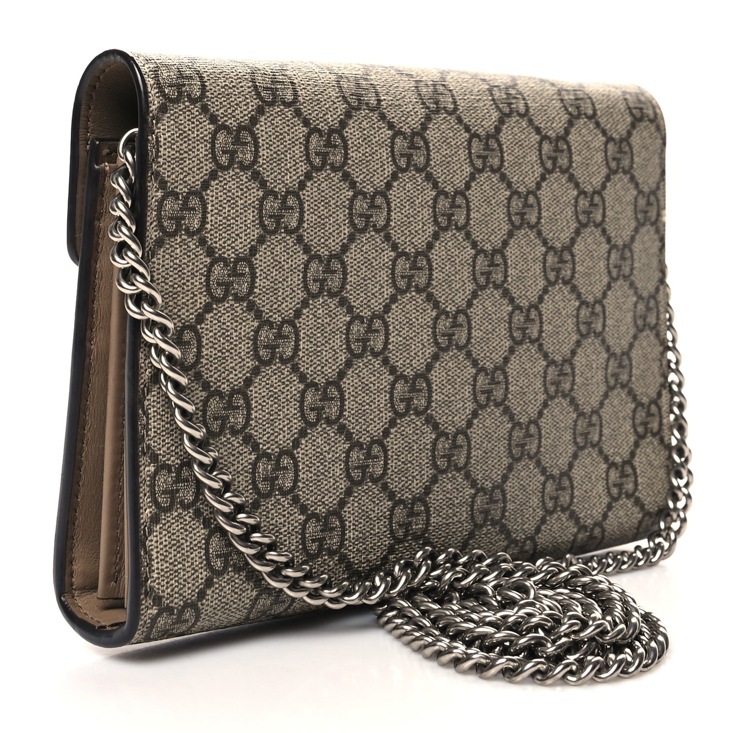 GG Supreme Monogram Mini Dionysus Chain Wallet Beige Taupe