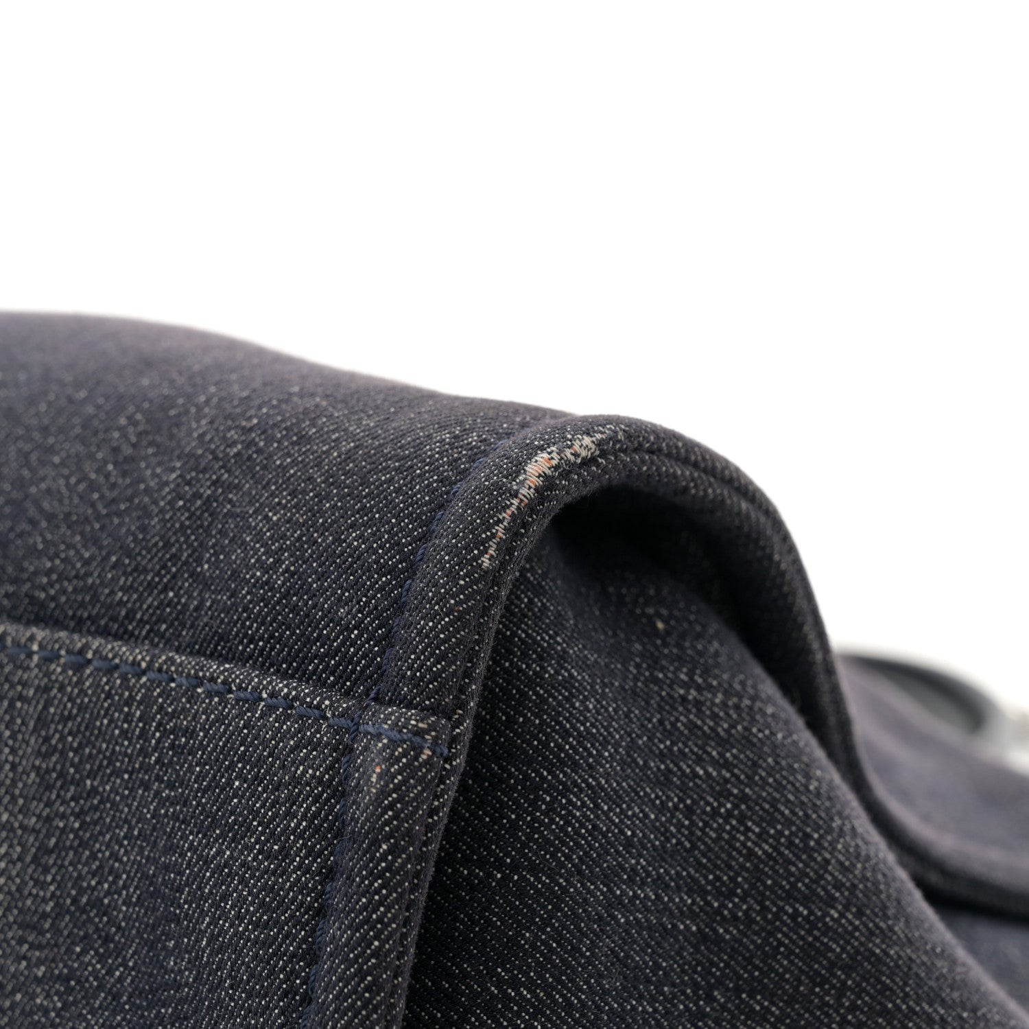 Chanel Denim Medium Deauville Tote Blue Orange 12 of 13