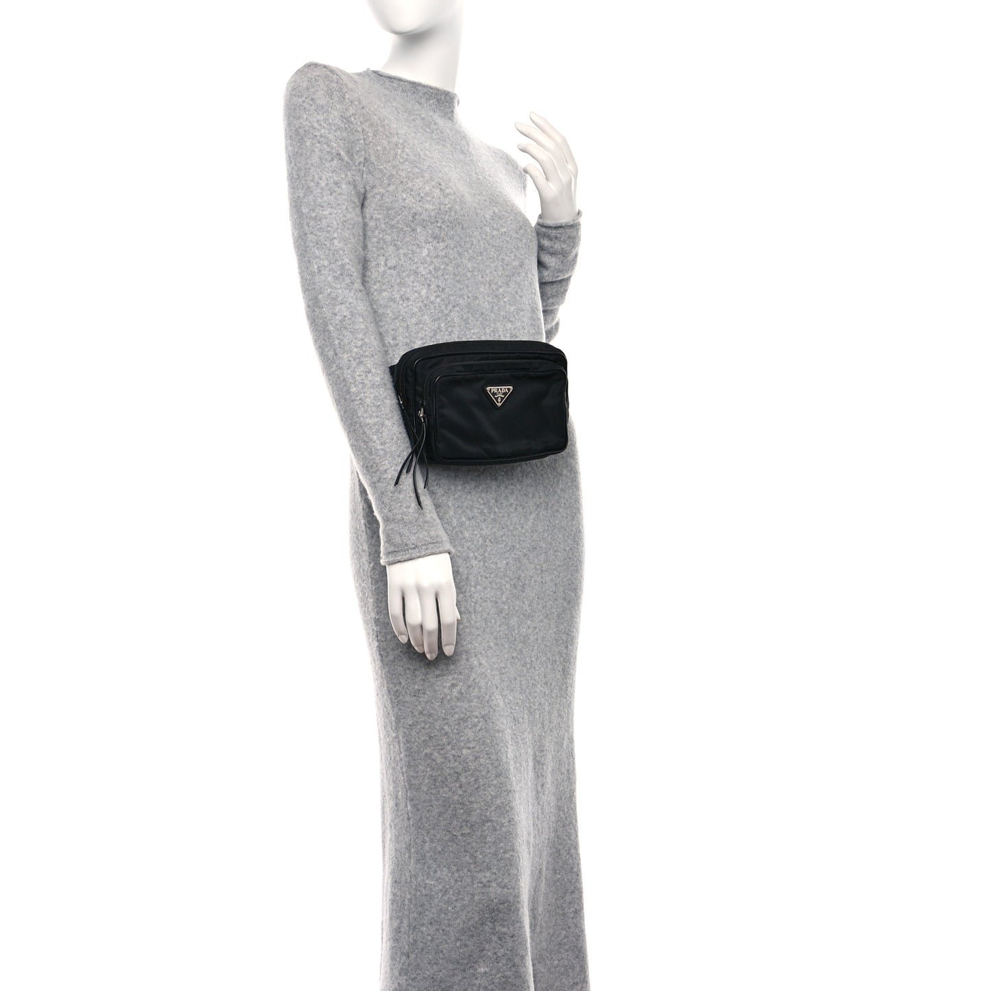 Re-Nylon Saffiano Belt Bag L Black
