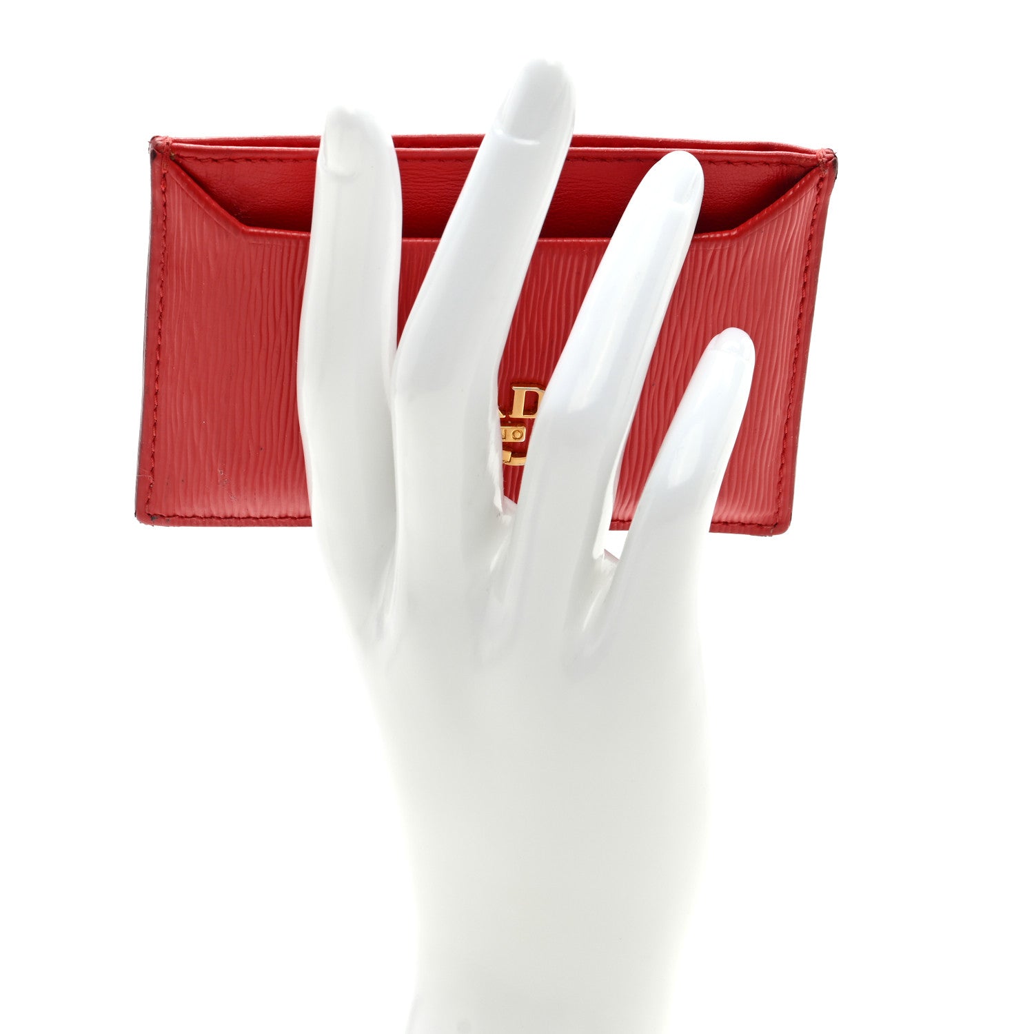 Prada Vitello Move Metal Card Case Lacca 2 of 9