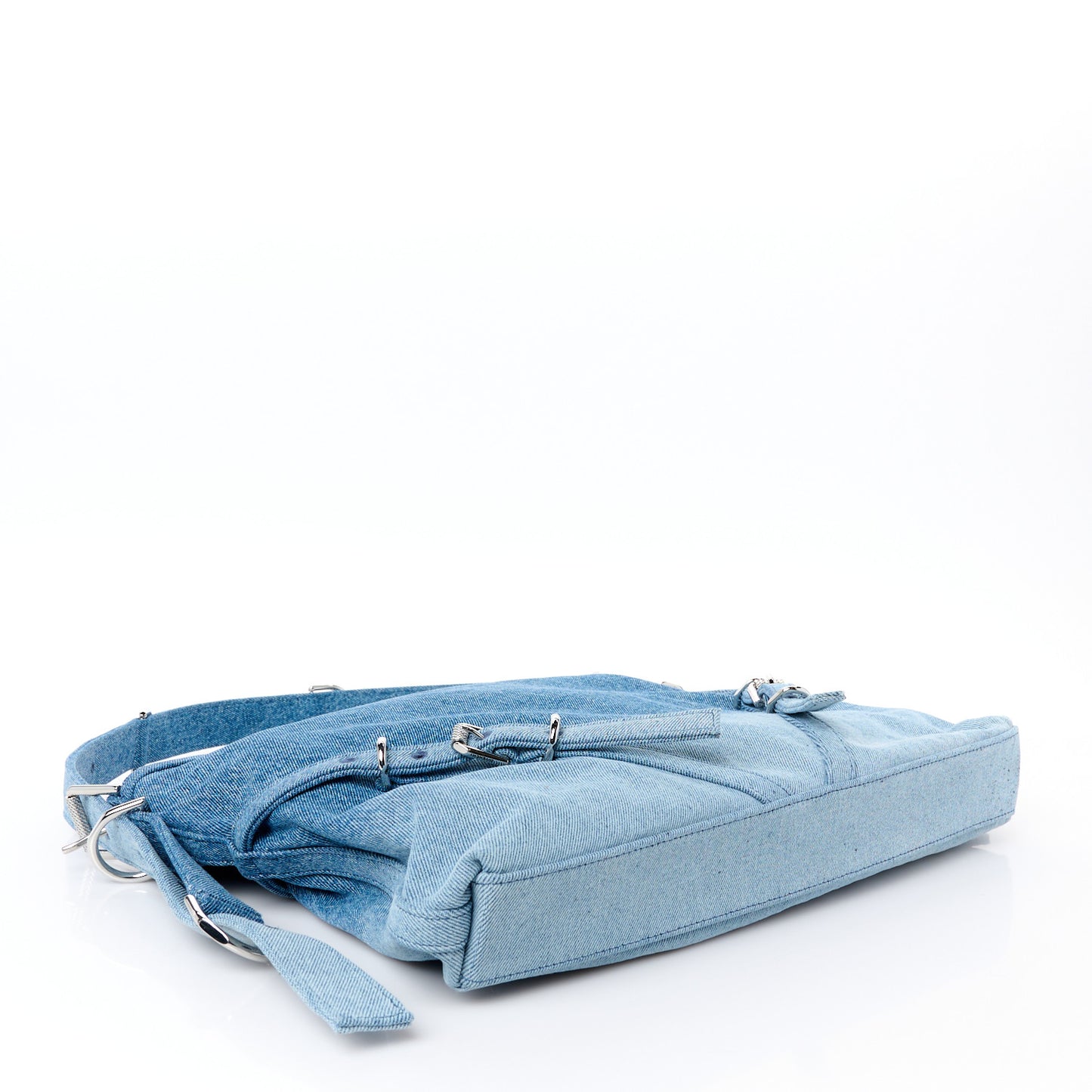 Washed Denim Medium Voyou Bag Medium Blue