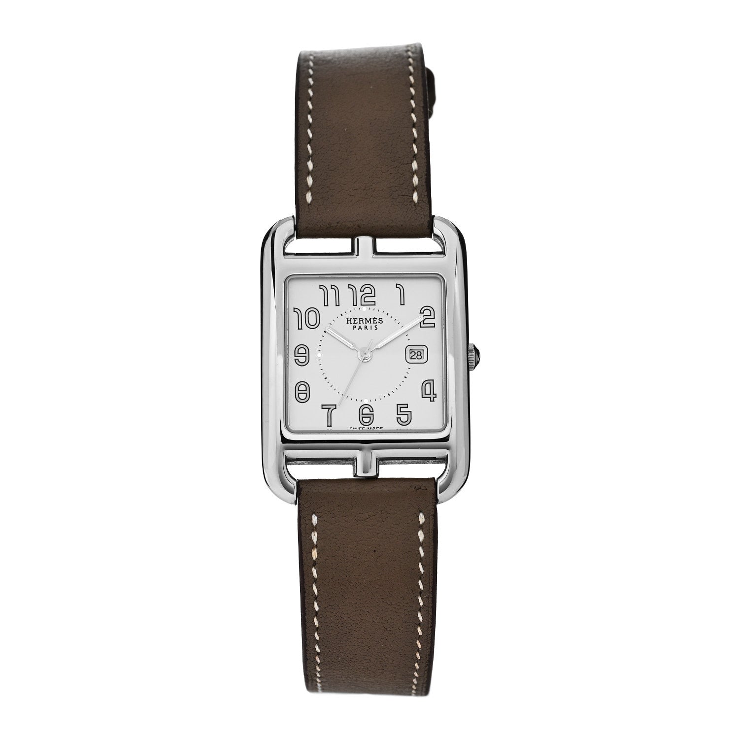 Hermes Stainless Steel Swift 29mm Cape Cod Quartz Watch Etoupe