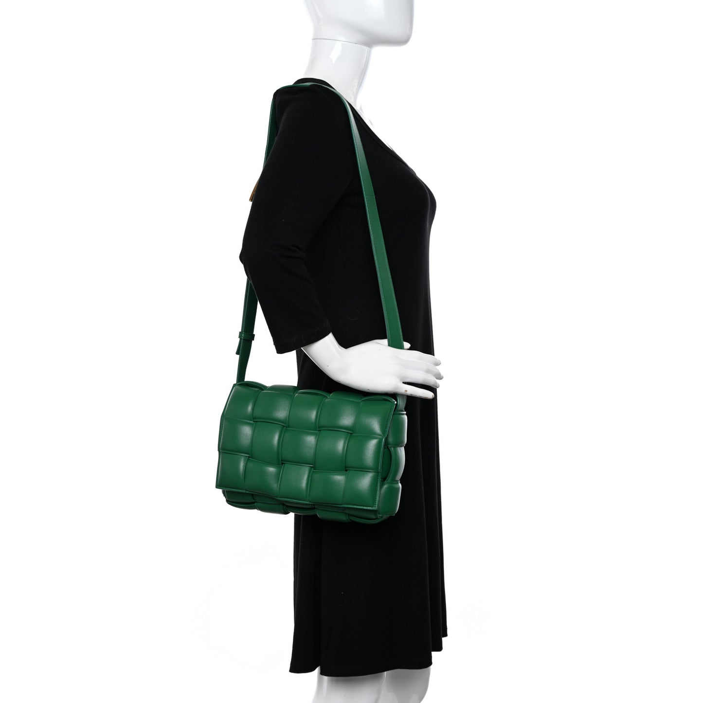 Nappa Maxi Intreccio Padded Cassette Crossbody Bag Racing Green